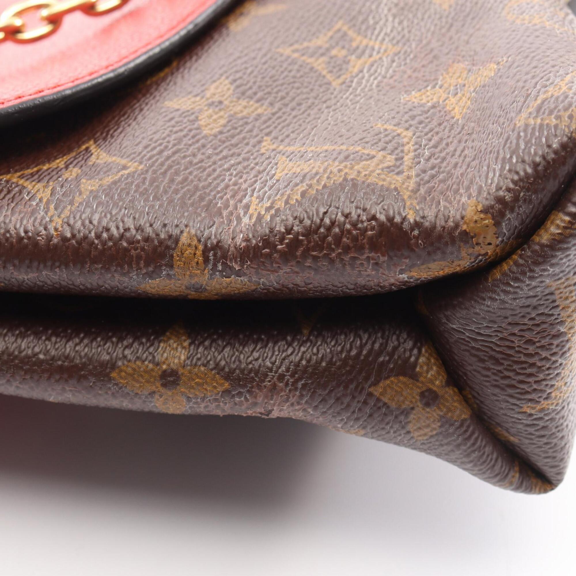 Louis Vuitton Brown Cerise Monogram Red Color Monogram Leather Handbag Shoulder Bag (Pre-Owned)