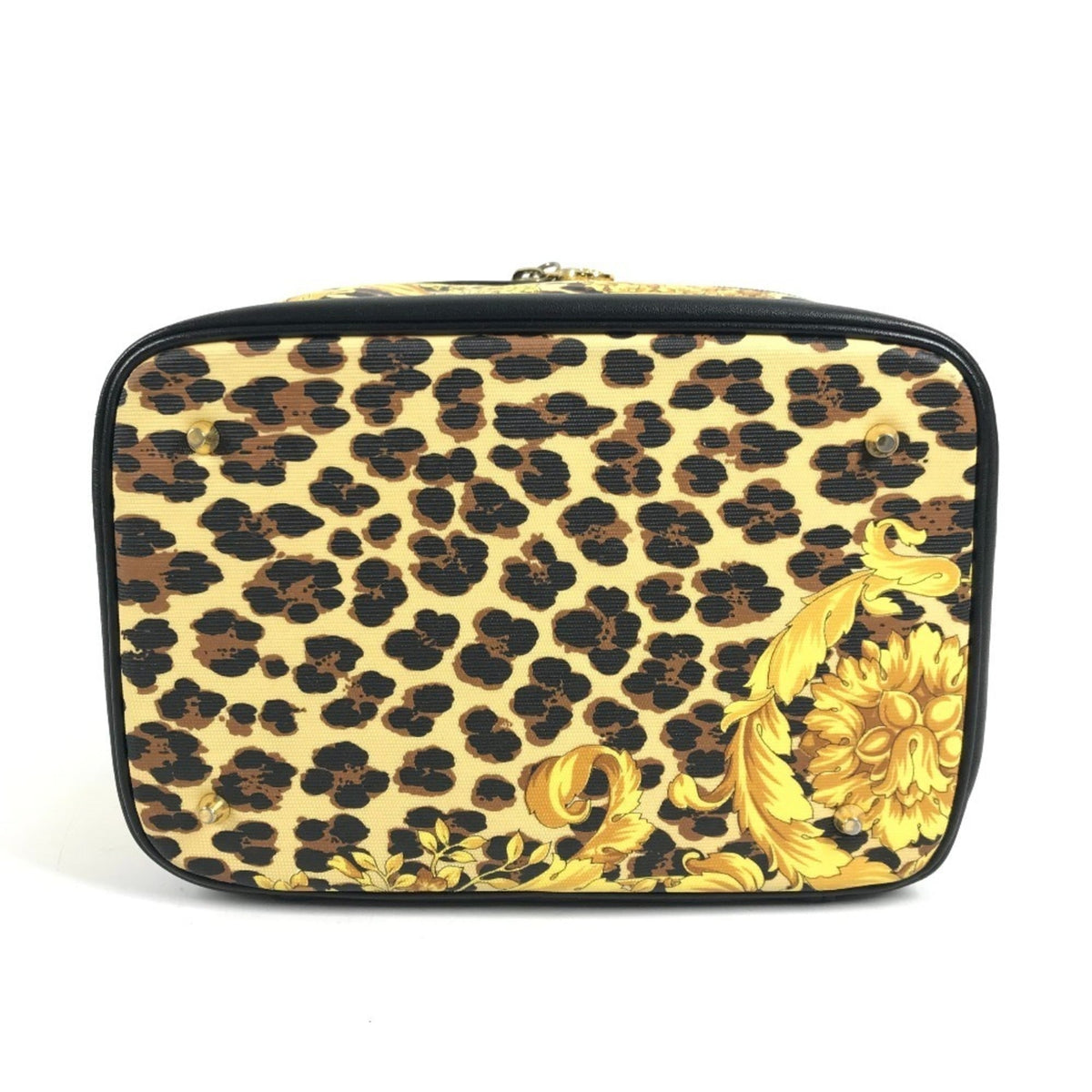Versace Black Yellow Handbag Pouch (Pre-Owned)