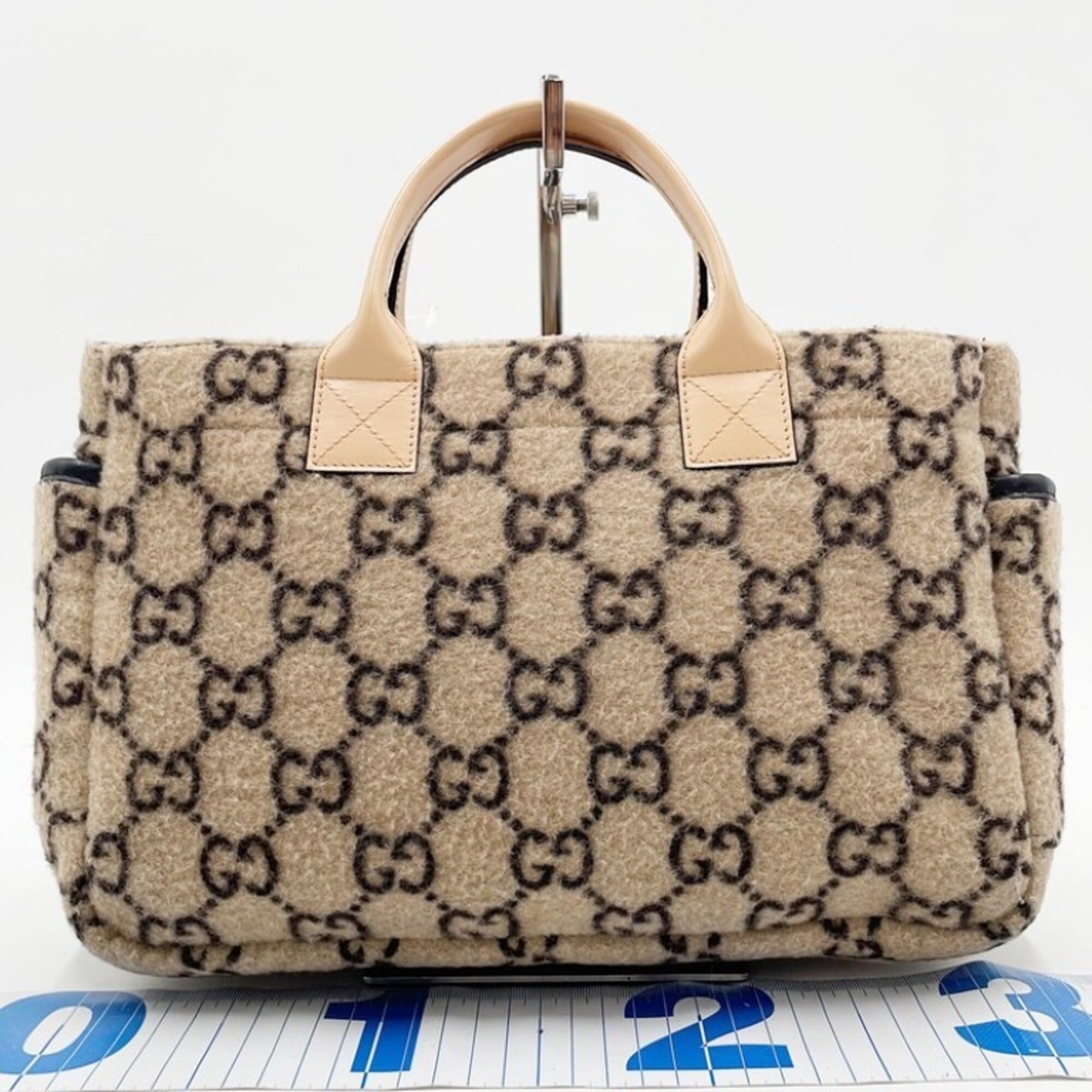 Gucci Beige Wool Leather Handbag (Pre-Owned)