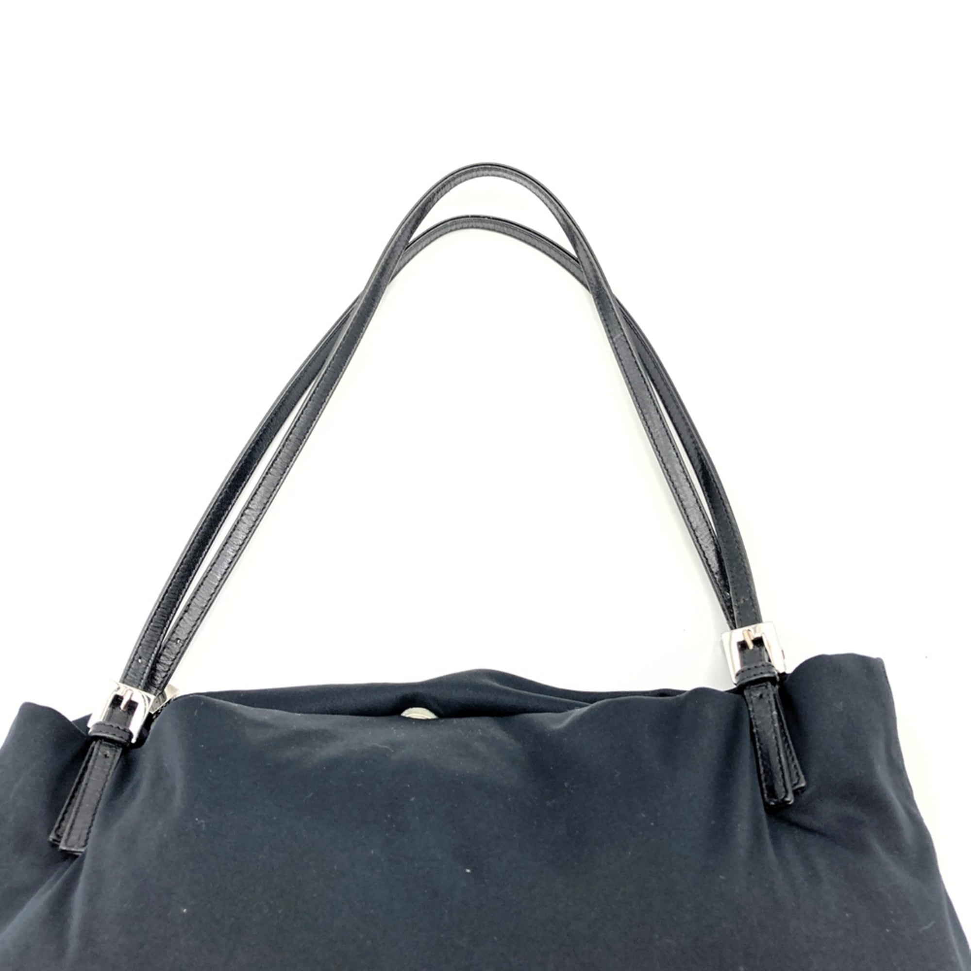 Fendi Black Cotton Leather Tote Bag (Pre-Owned)