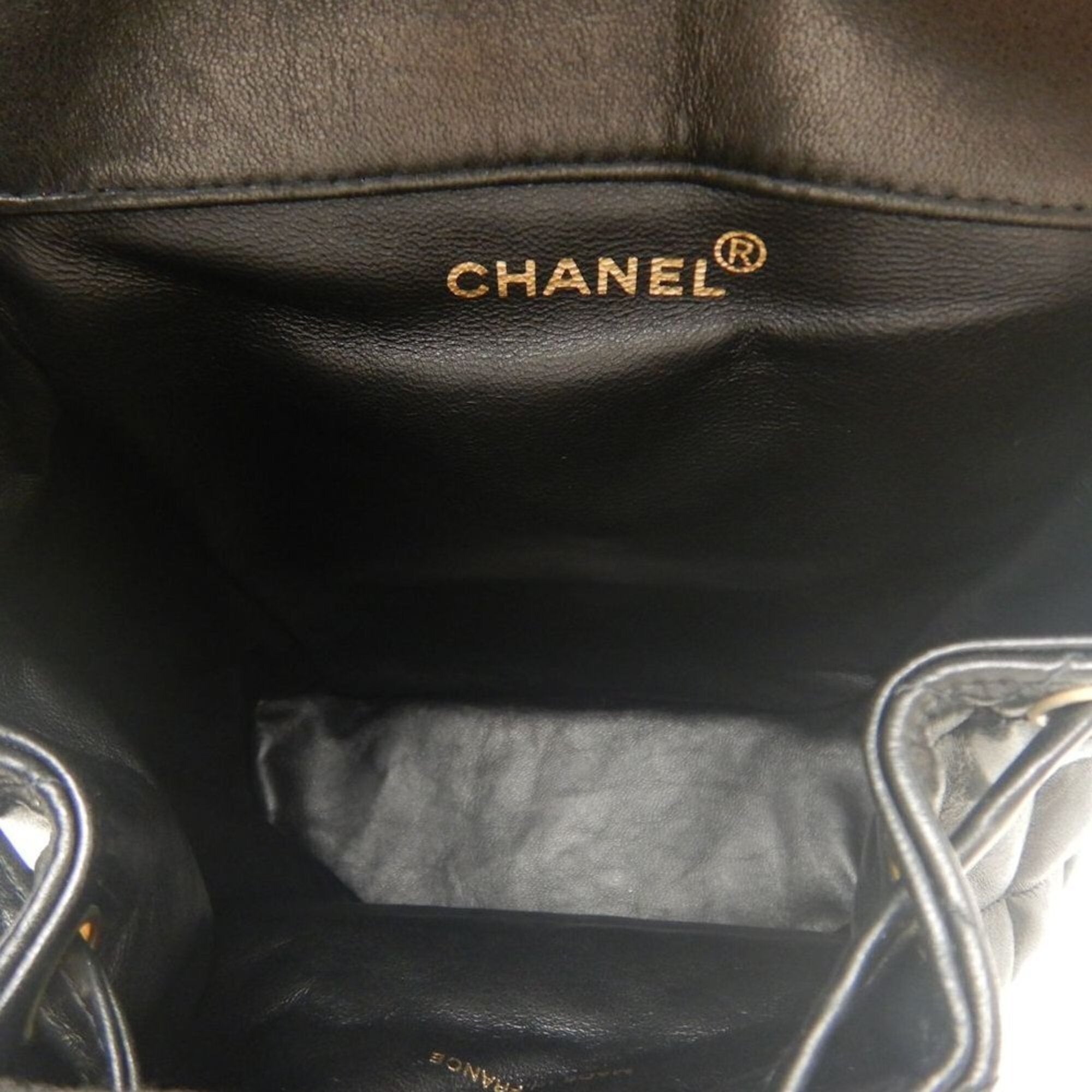Chanel Matelasse Black Leather Backpack (Pre-Owned)