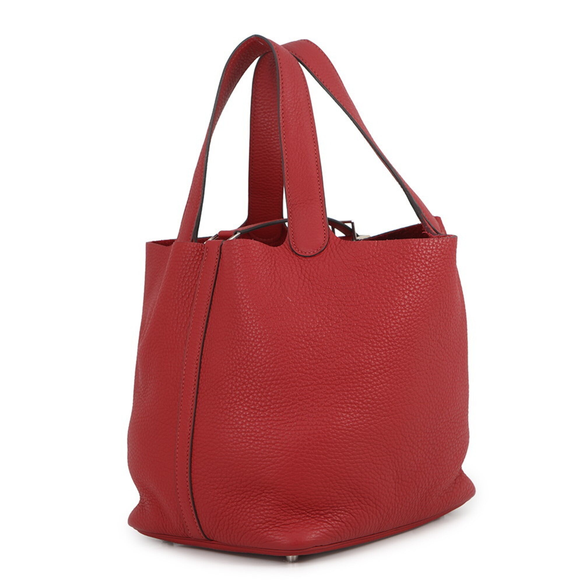 Hermes Picotin Rouge Casaque Taurillon Clemence Leather Handbag (Pre-Owned)