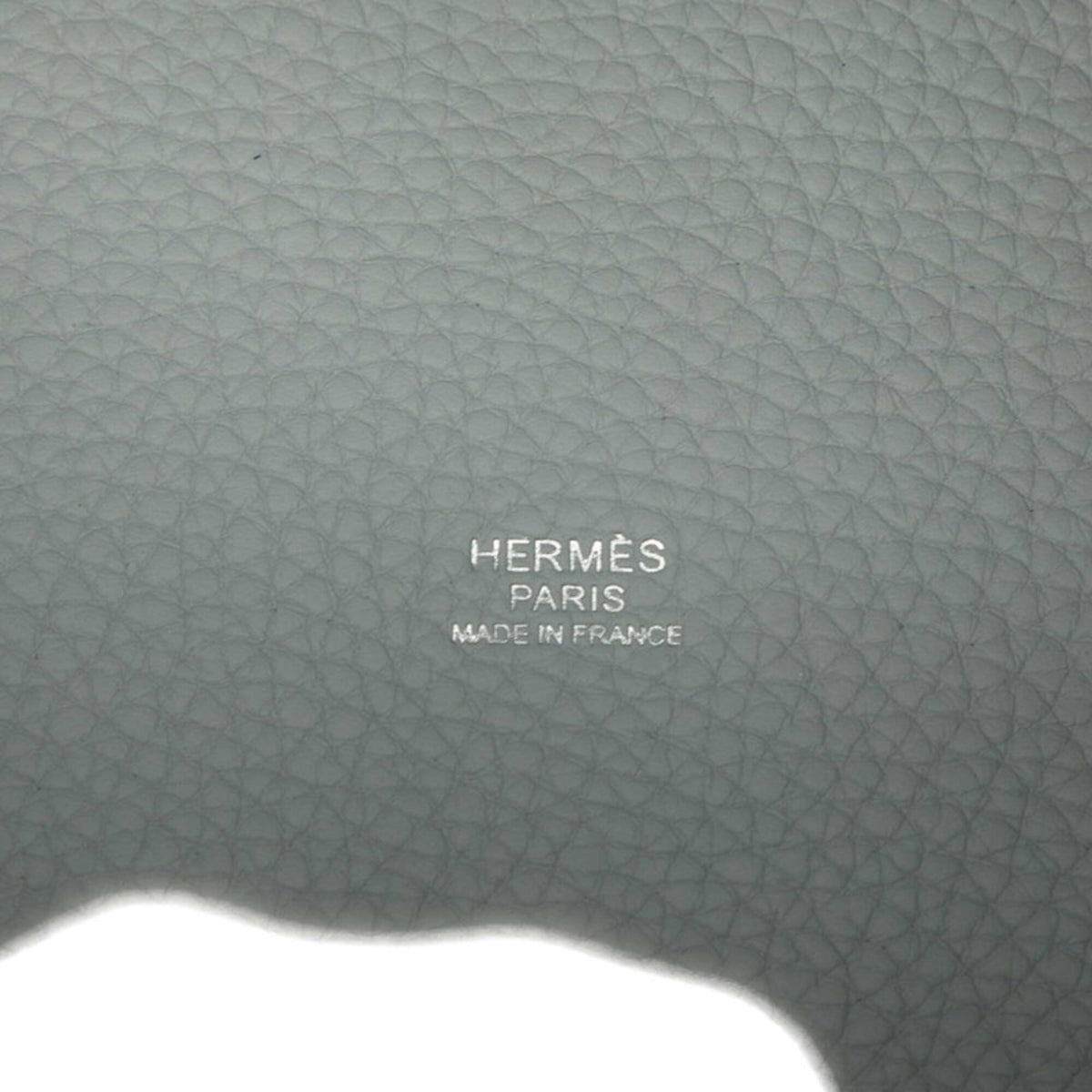 Hermes Blue Gray Gray Taurillon Clemence Leather Handbag (Pre-Owned)