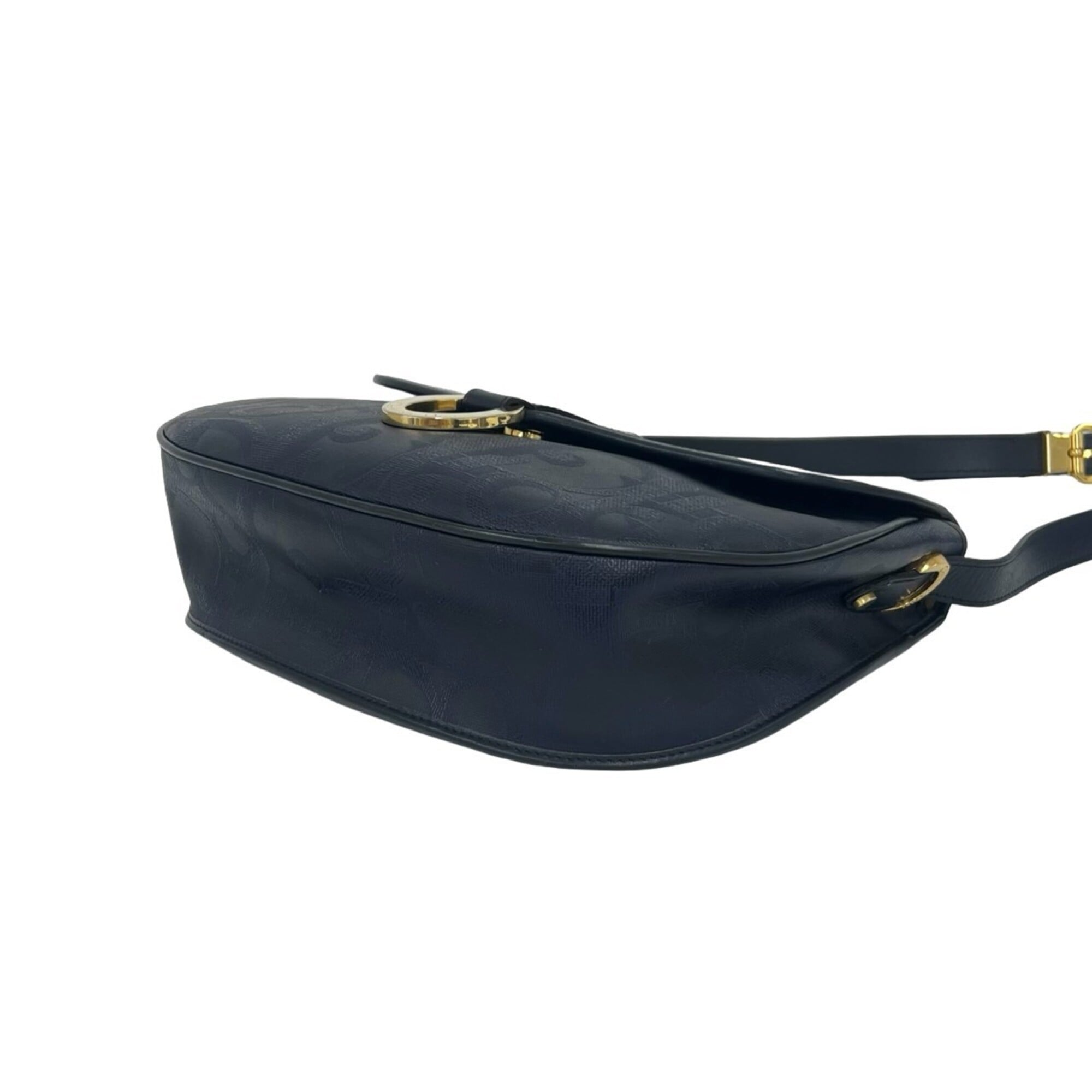Christian Dior Navy Leather Pvc Pochette Shoulder Bag (Pre-Owned)