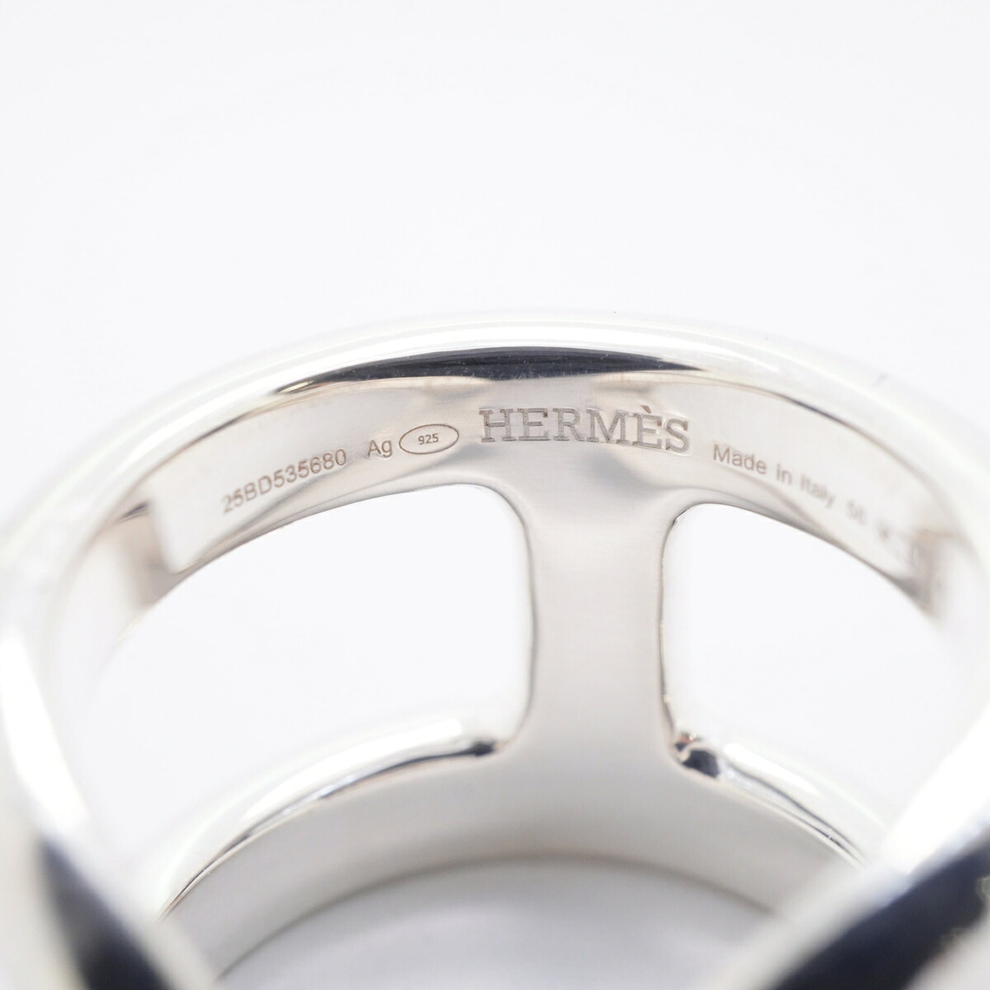 Hermes Silver 925 Band Ring (Pre-Owned)