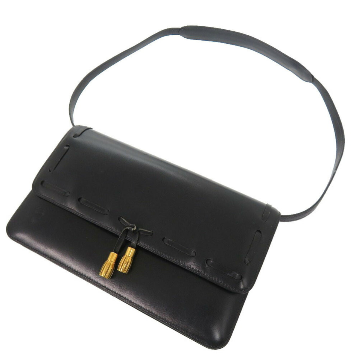 Hermes Navy Box Calf Leather Shoulder Bag (Pre-Owned)