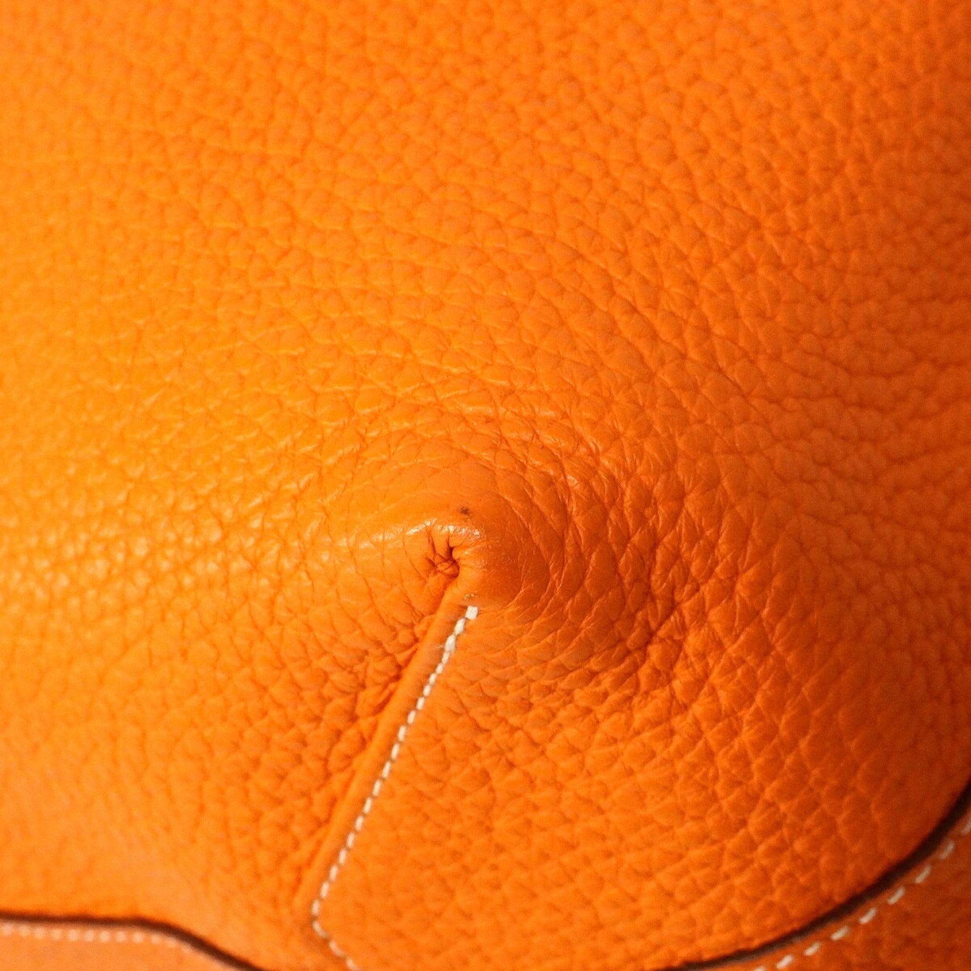 Hermes Gold Orange Taurillon Clemence Leather Tote Bag (Pre-Owned)