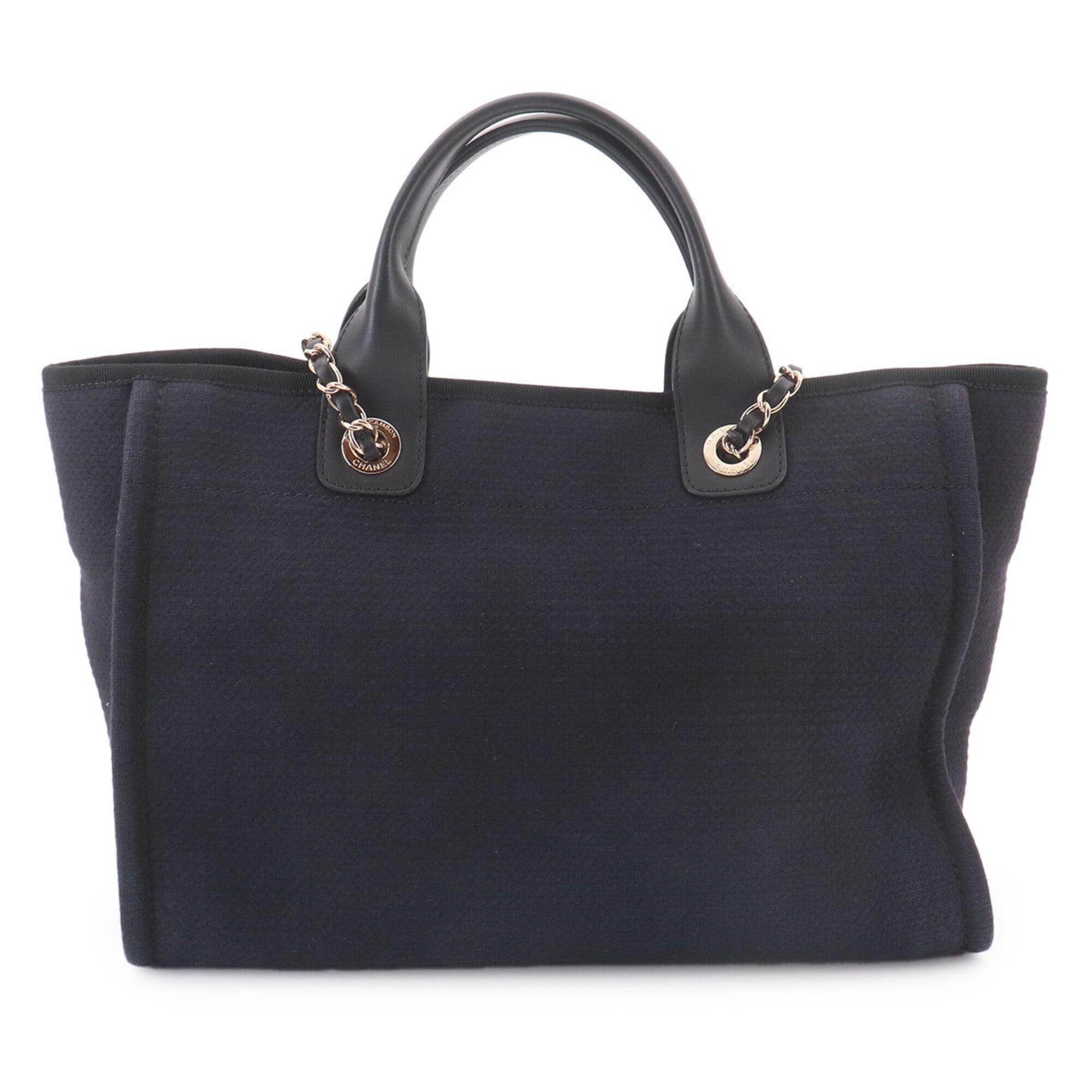 Chanel Navy Canvas Handbag Pouch Shopping Bag Tote Bag (Pre-Owned)