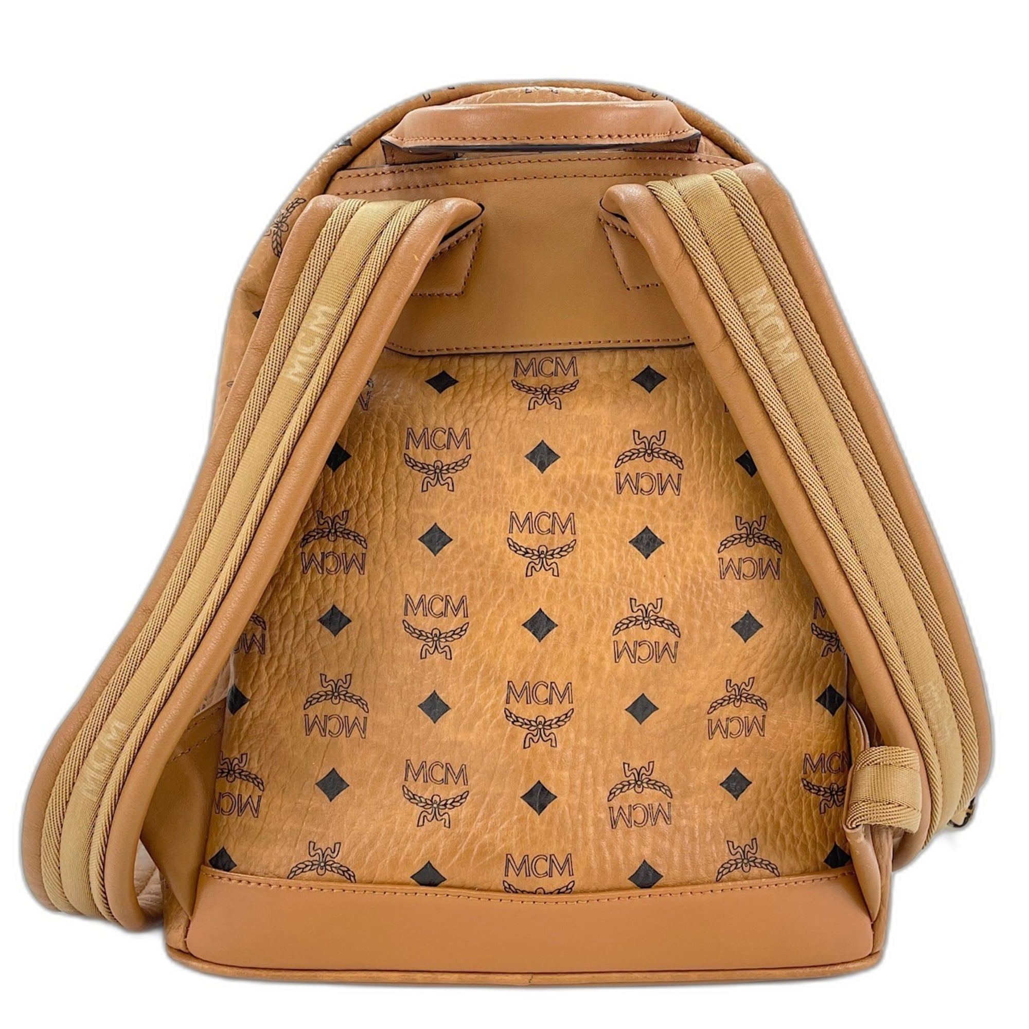 Mcm Beige Coated Canvas Backpack (Pre-Owned)
