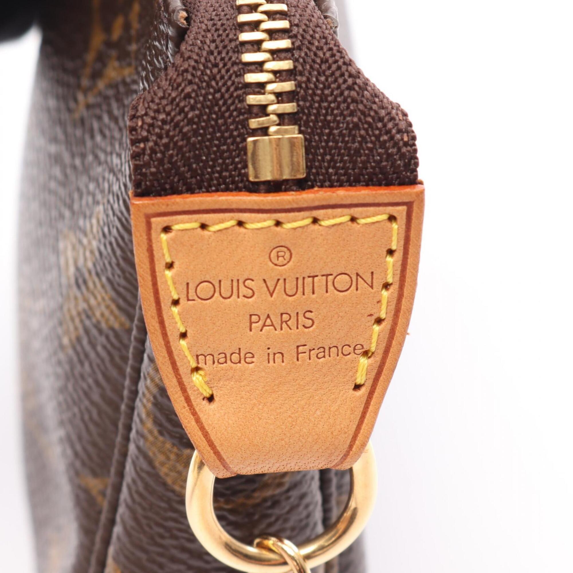 Louis Vuitton Brown Coated Canvas Leather Handbag Pochette (Pre-Owned)