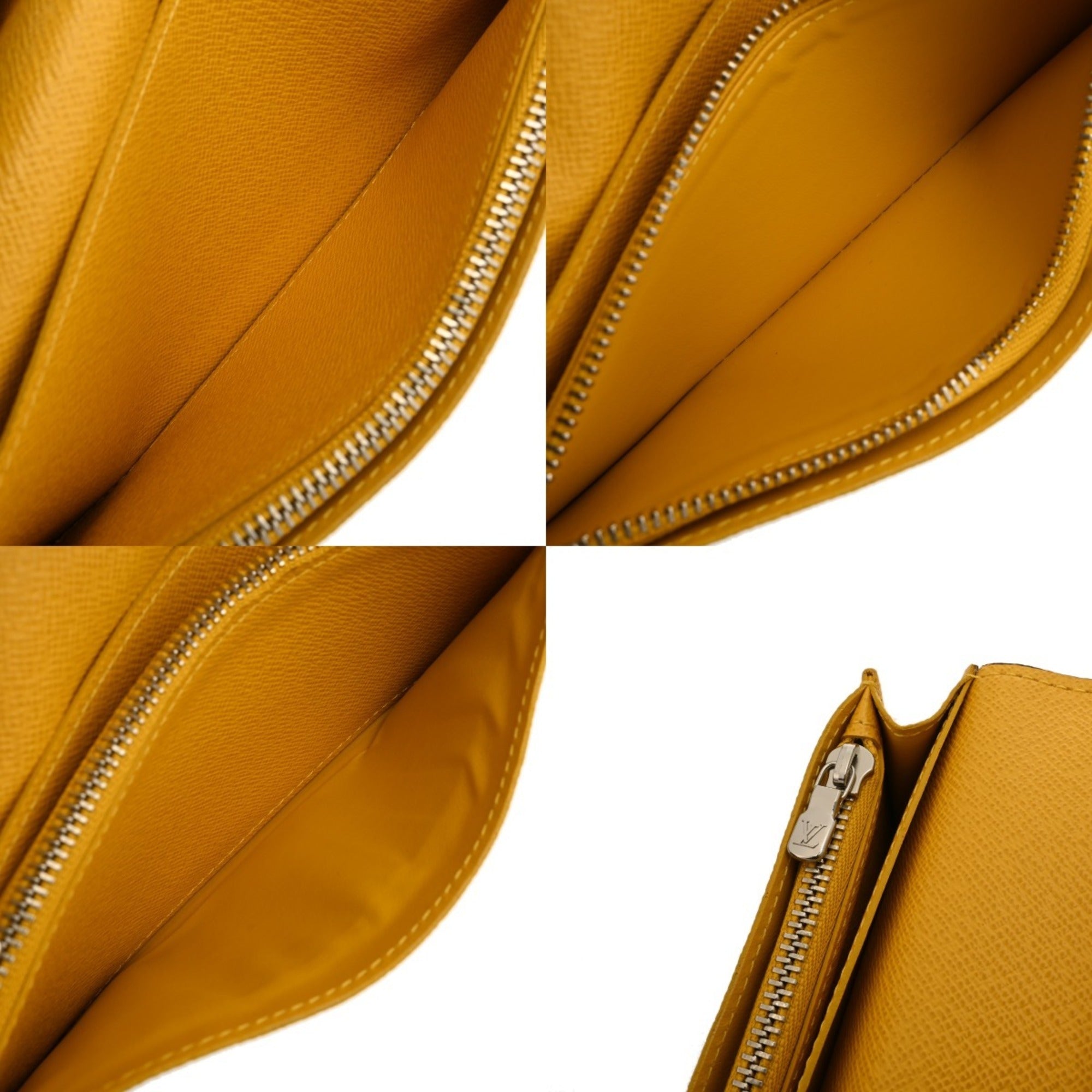 Louis Vuitton Taiga Jaune Leather Long Wallet (Bi-Fold) (Pre-Owned)