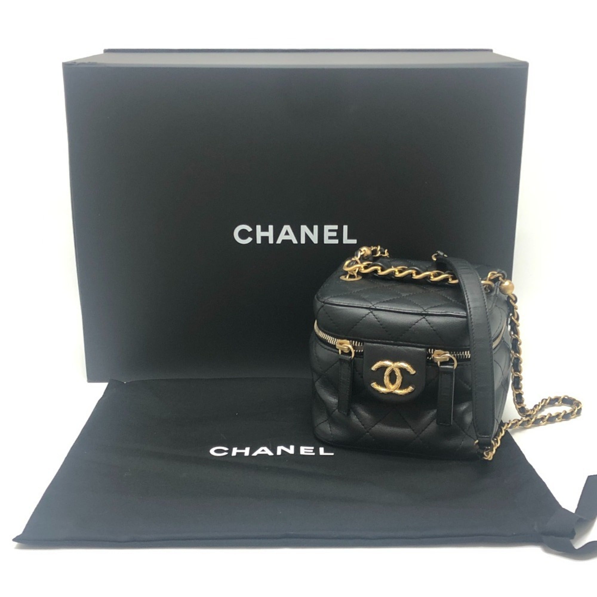 Chanel Black Shoulder Bag Vanity Bag (Pre-Owned)