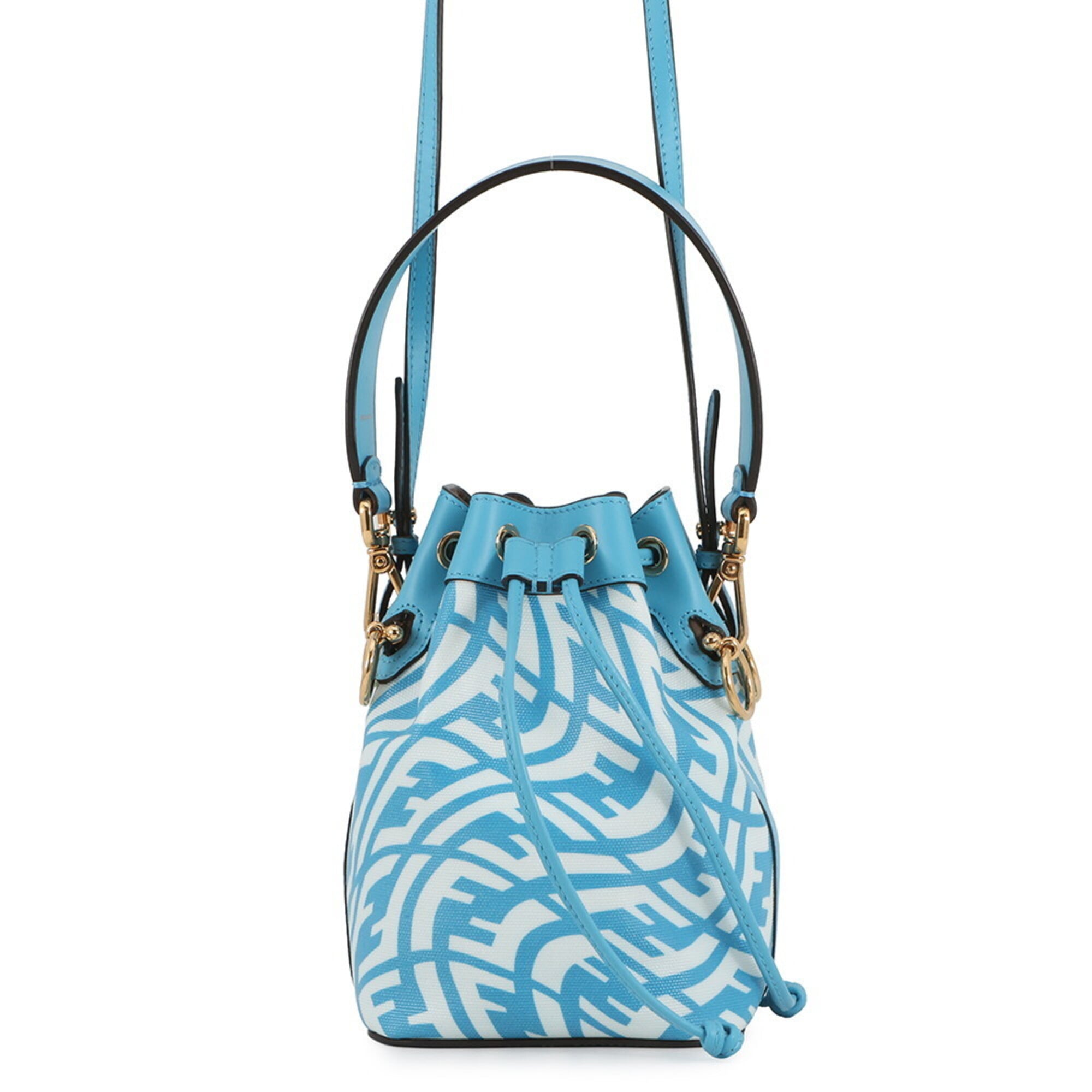 Fendi Blue White Leather Pvc Handbag Shoulder Bag (Pre-Owned)