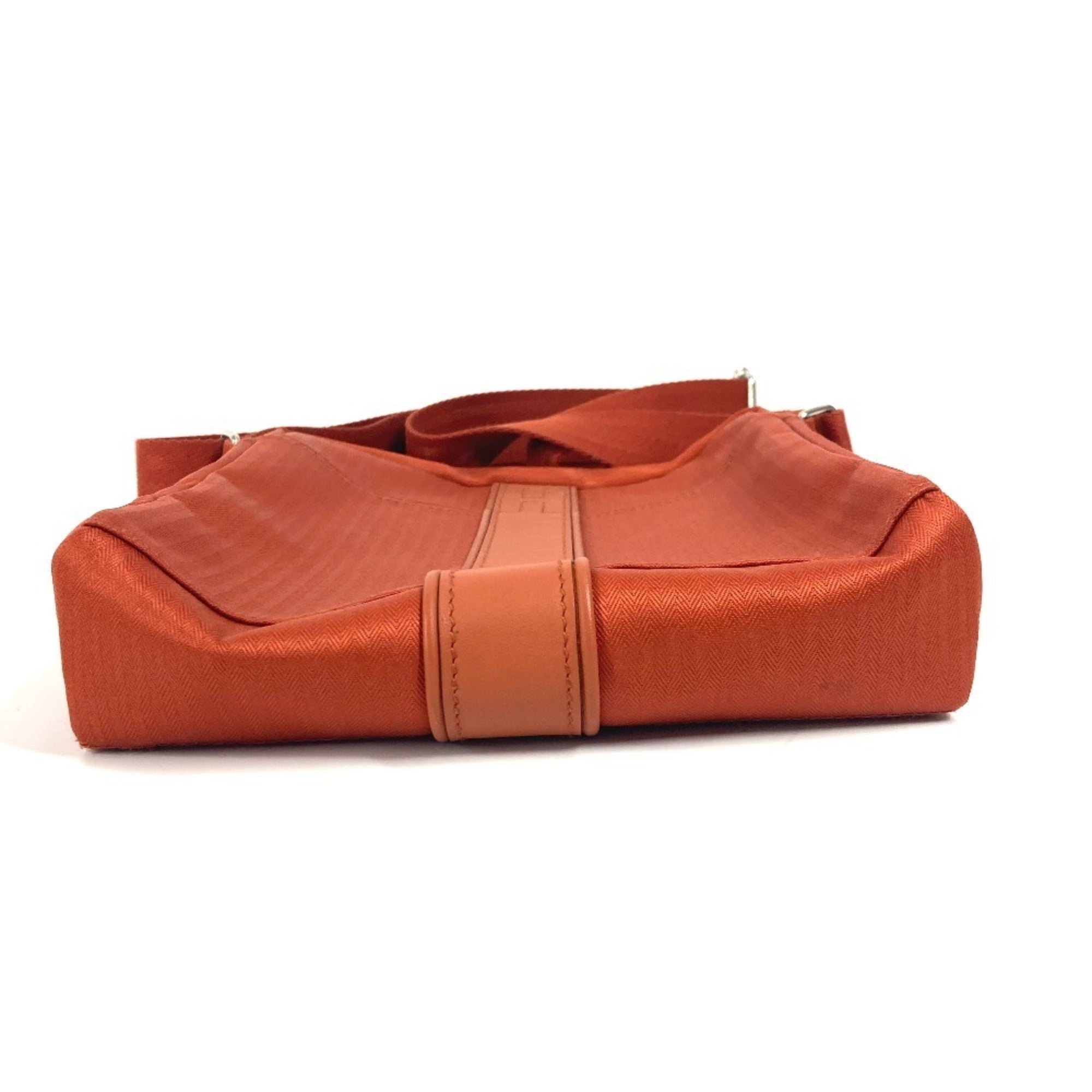 Hermes Acapulco Orange Nylon Canvas Pochette Shoulder Bag (Pre-Owned)