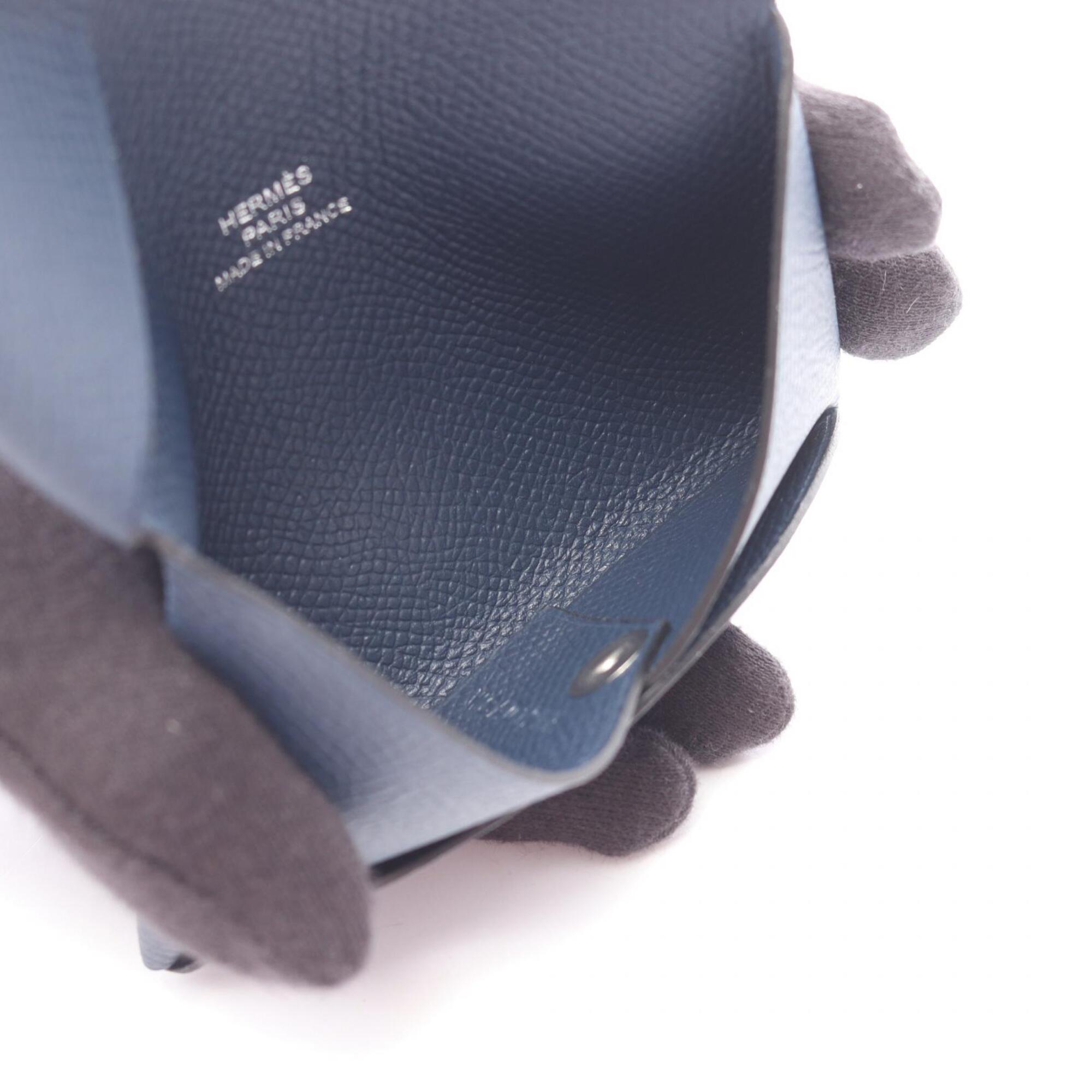 Hermes Blue Nuit Navy Leather Epsom Leather Coin Purse/Coin Case (Pre-Owned)