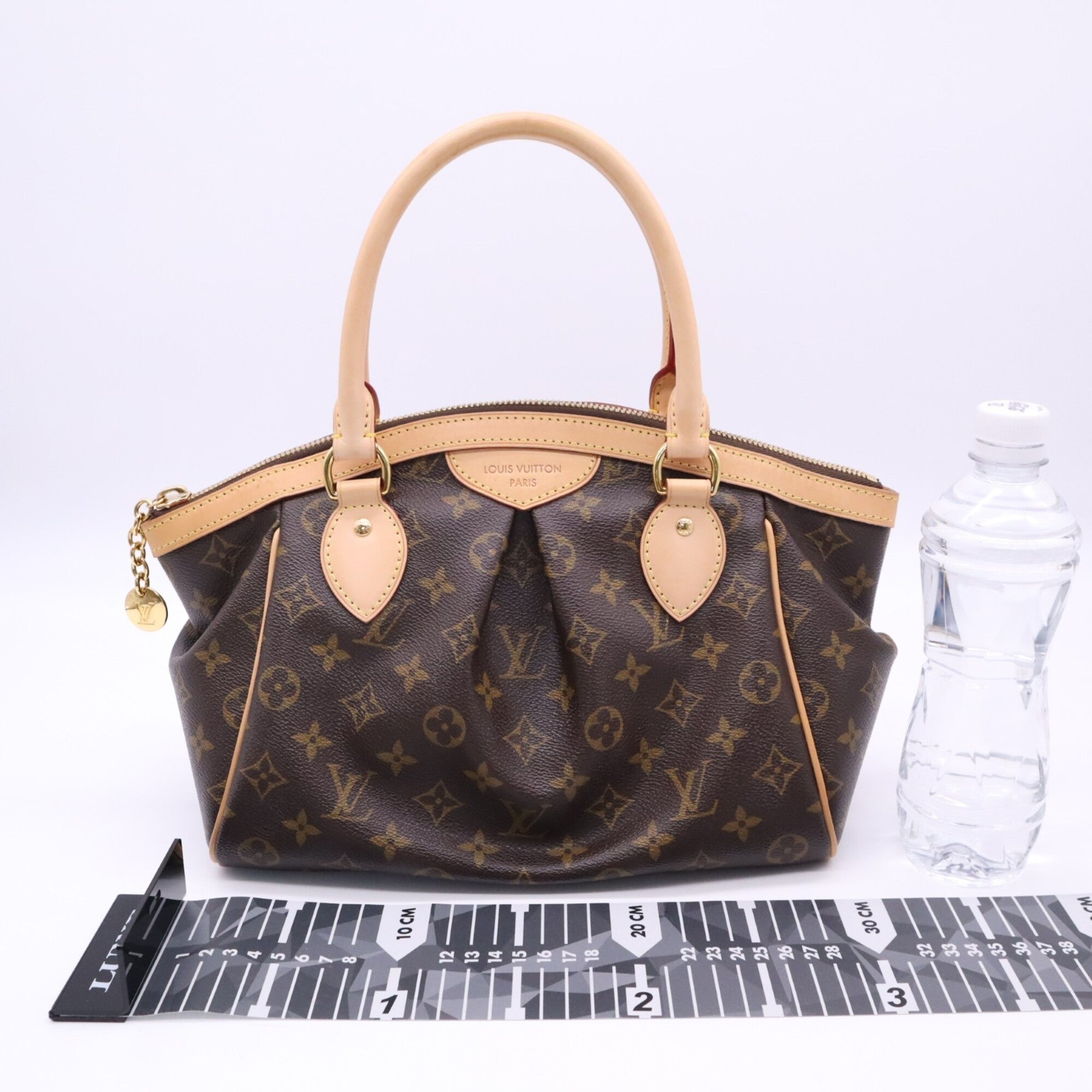 Louis Vuitton Monogram Beige Brown Coated Canvas Leather Handbag (Pre-Owned)