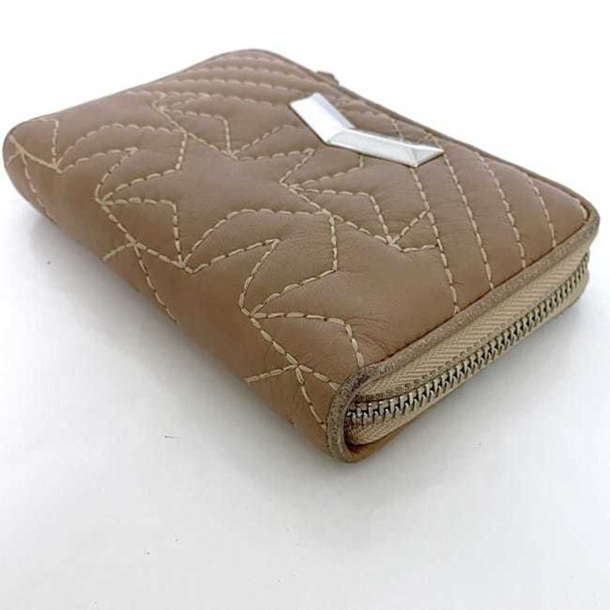 Jimmy Choo Pink Beige Leather Wallet (Bi-Fold) (Pre-Owned)