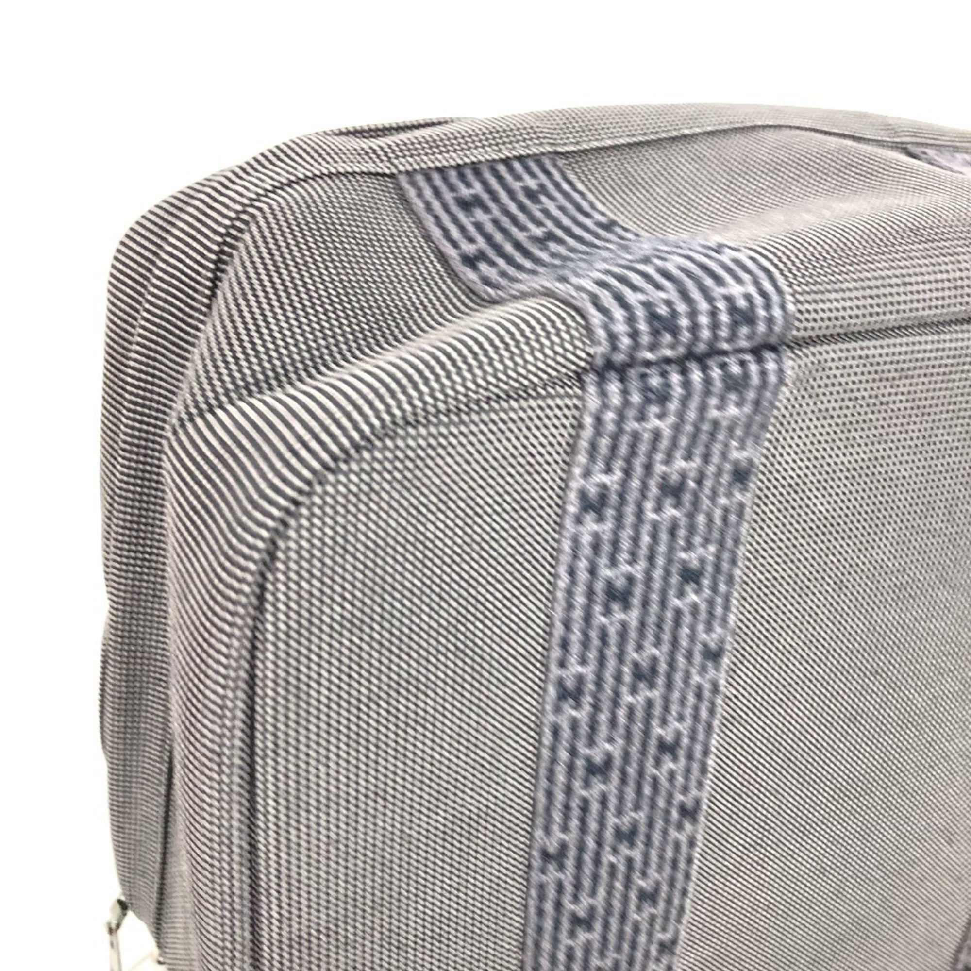 Hermes Gray Canvas Handbag Pouch Vanity Bag (Pre-Owned)