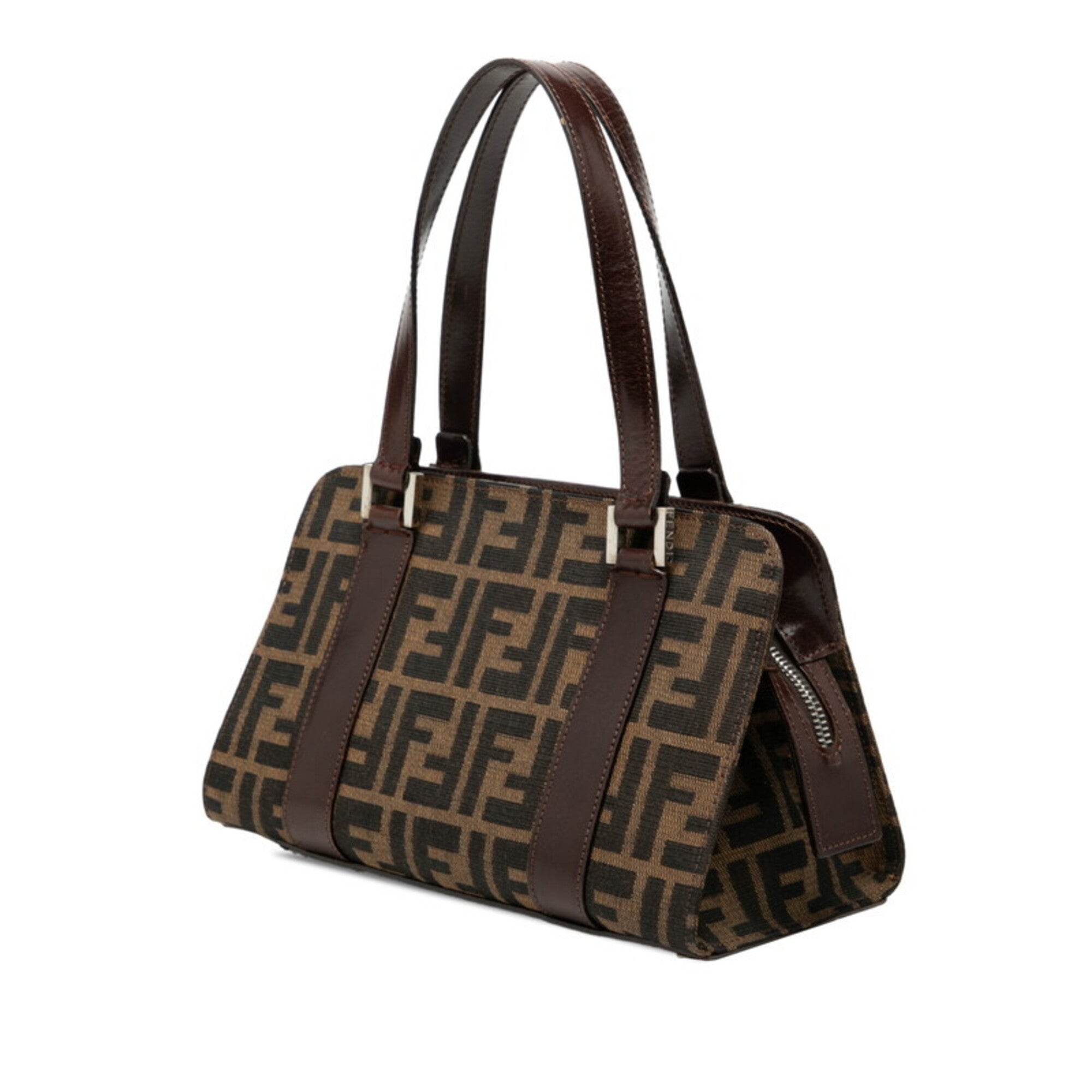 Fendi Brown Canvas Leather Handbag (Pre-Owned)