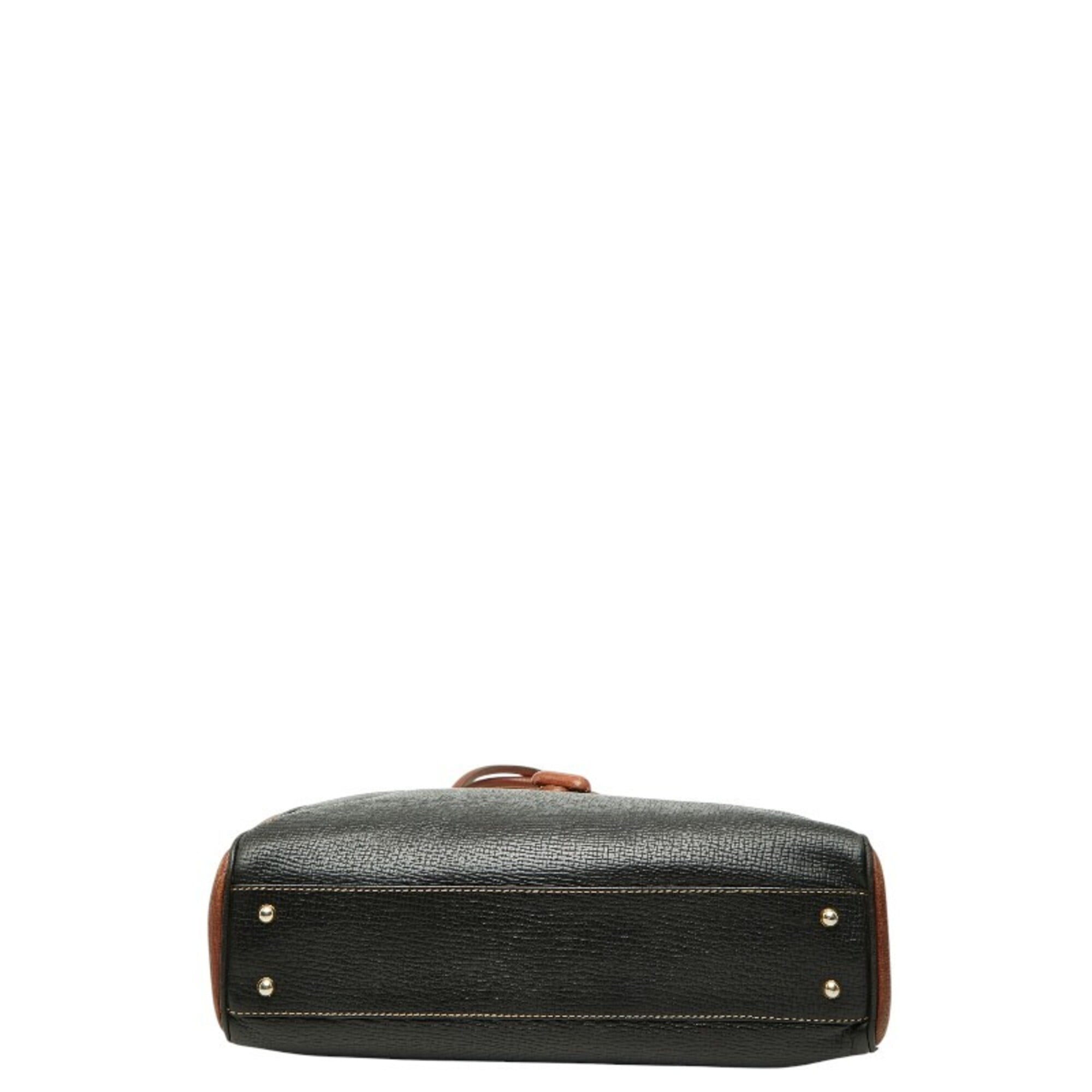 Loewe Black Brown Leather Handbag Tote Bag (Pre-Owned)
