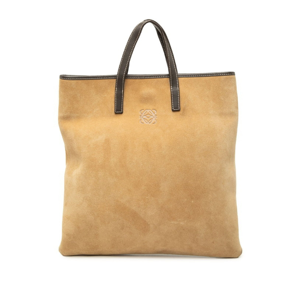 Loewe Brown Suede Leather Handbag Tote Bag (Pre-Owned)