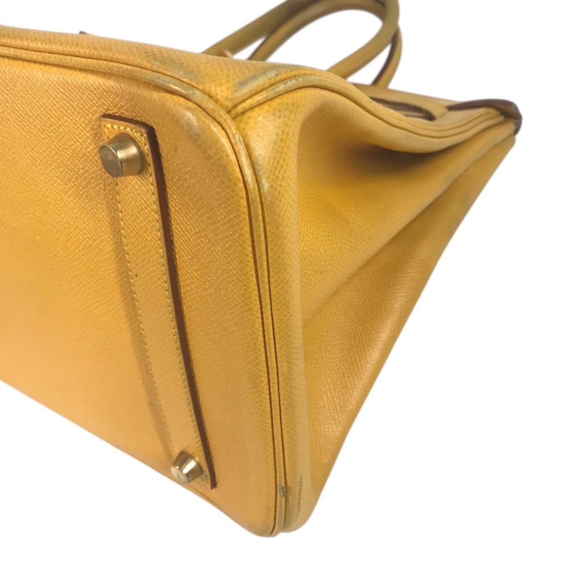 Hermes Jaune Yellow Leather Handbag Tote Bag (Pre-Owned)