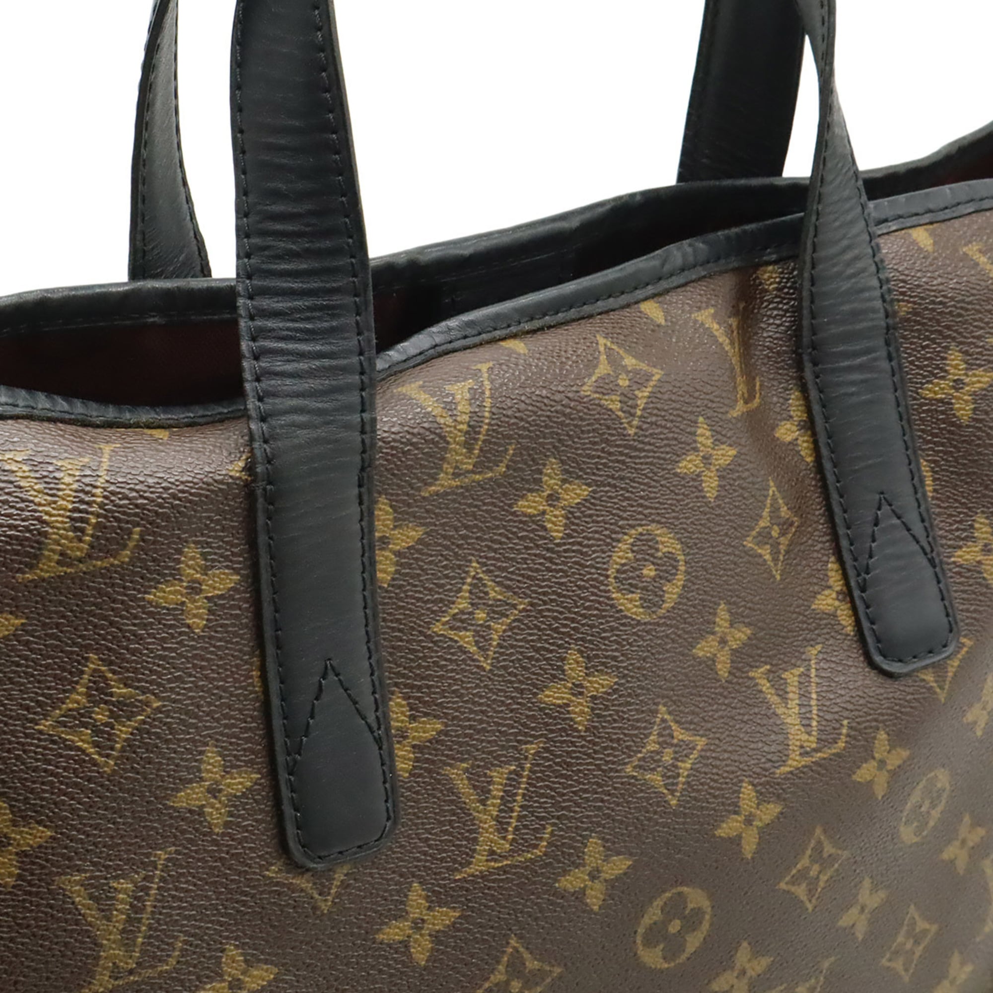 Louis Vuitton Black Brown Monogram Macassar Monogram Pvc Coated Canvas Leather Shoulder Bag Tote Bag (Pre-Owned)