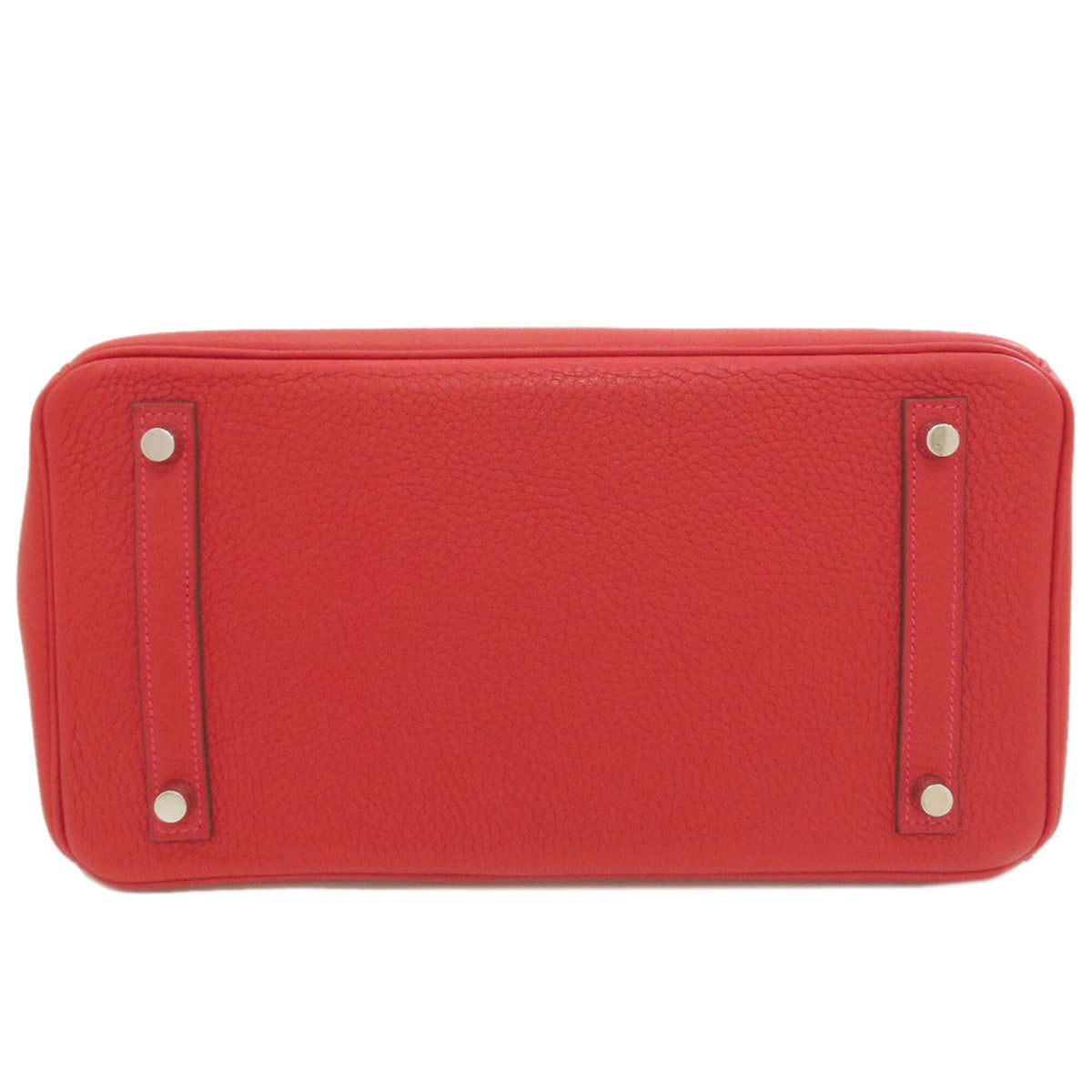 Hermes Red Color Taurillon Clemence Leather Handbag (Pre-Owned)
