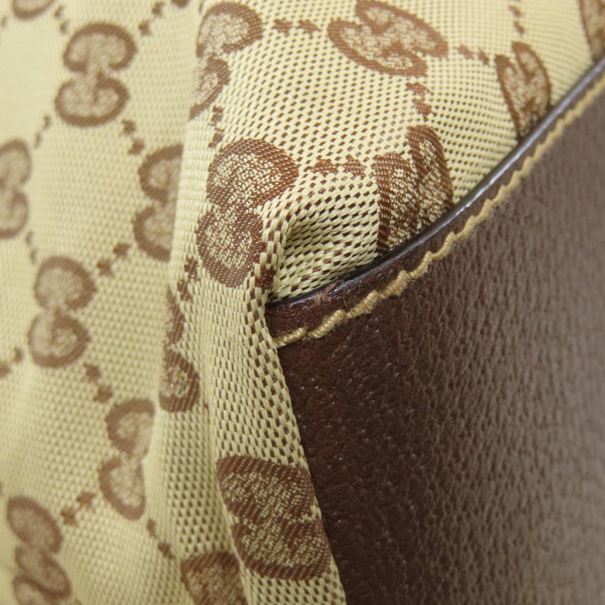 Gucci Sherry Line Brown Canvas Tote Bag (Pre-Owned)