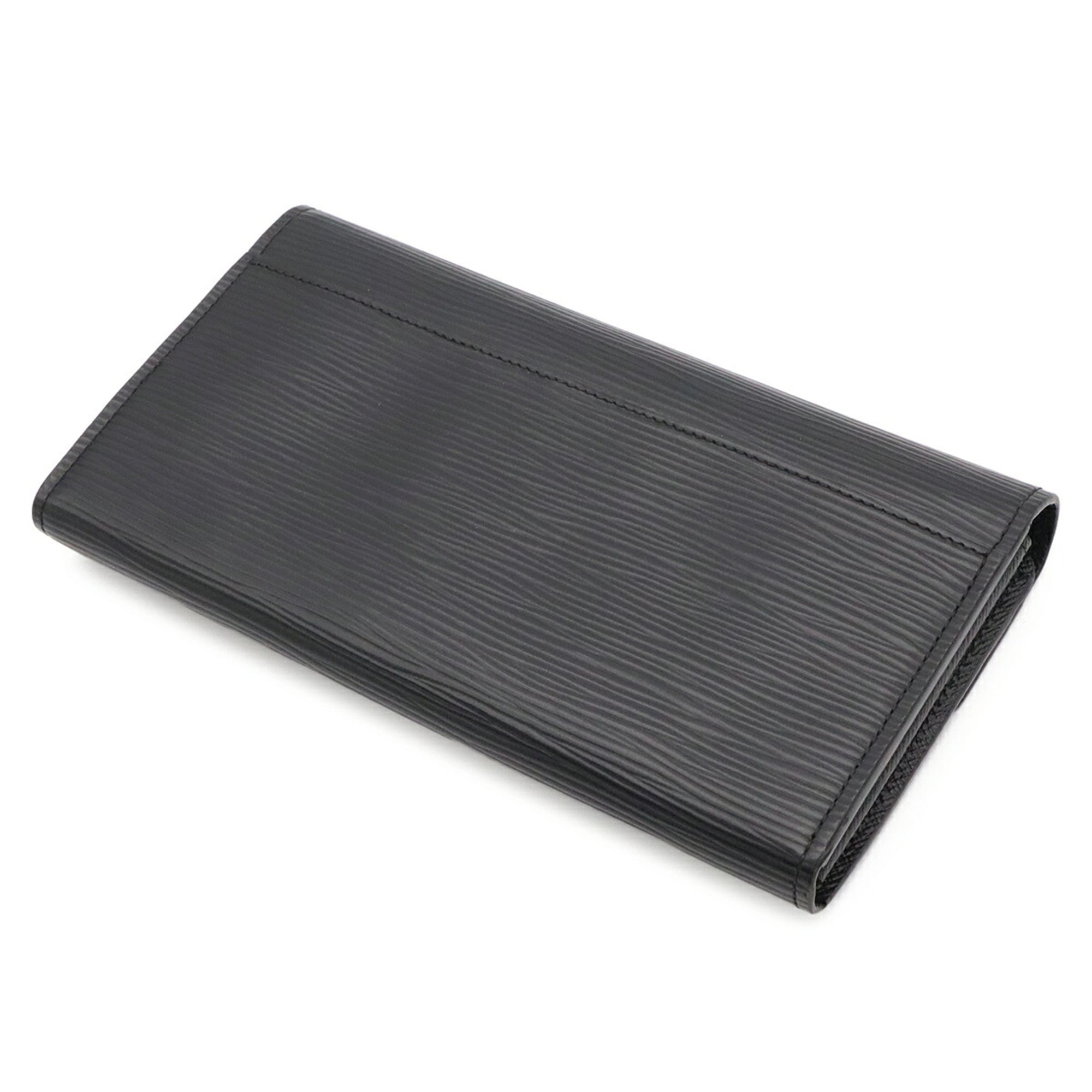 Louis Vuitton Black Noir Epi Leather Long Wallet (Bi-Fold) (Pre-Owned)