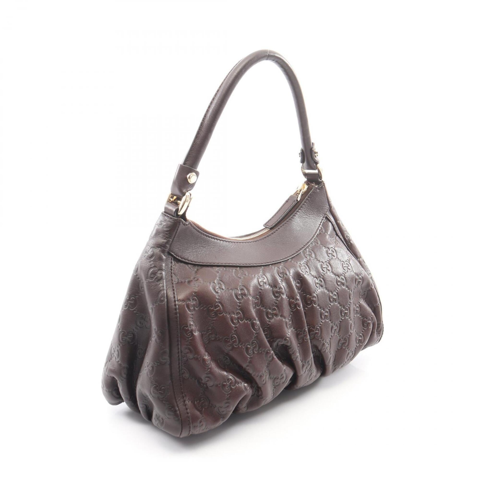 Gucci Abbey Brown Leather Handbag Shoulder Bag (Pre-Owned)