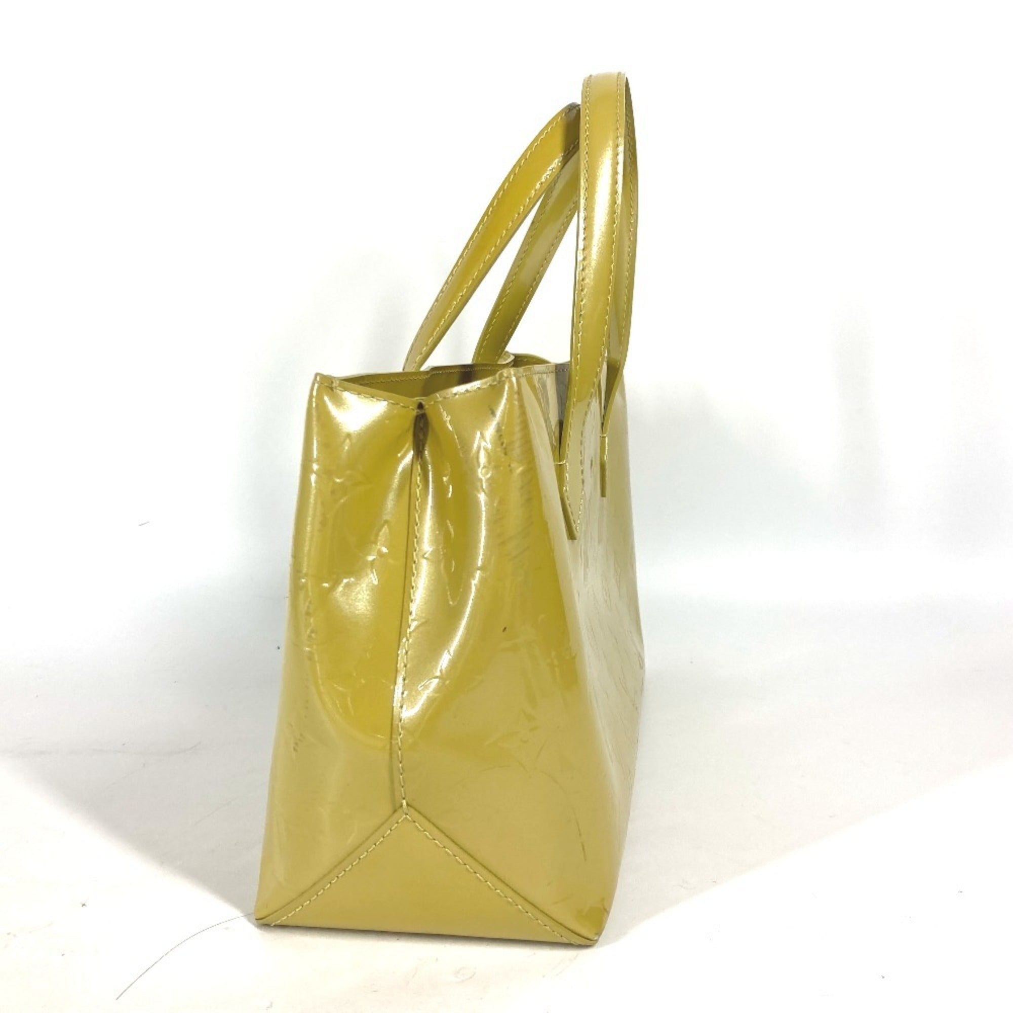 Louis Vuitton Yellow Monogram Vernis Handbag Tote Bag (Pre-Owned)