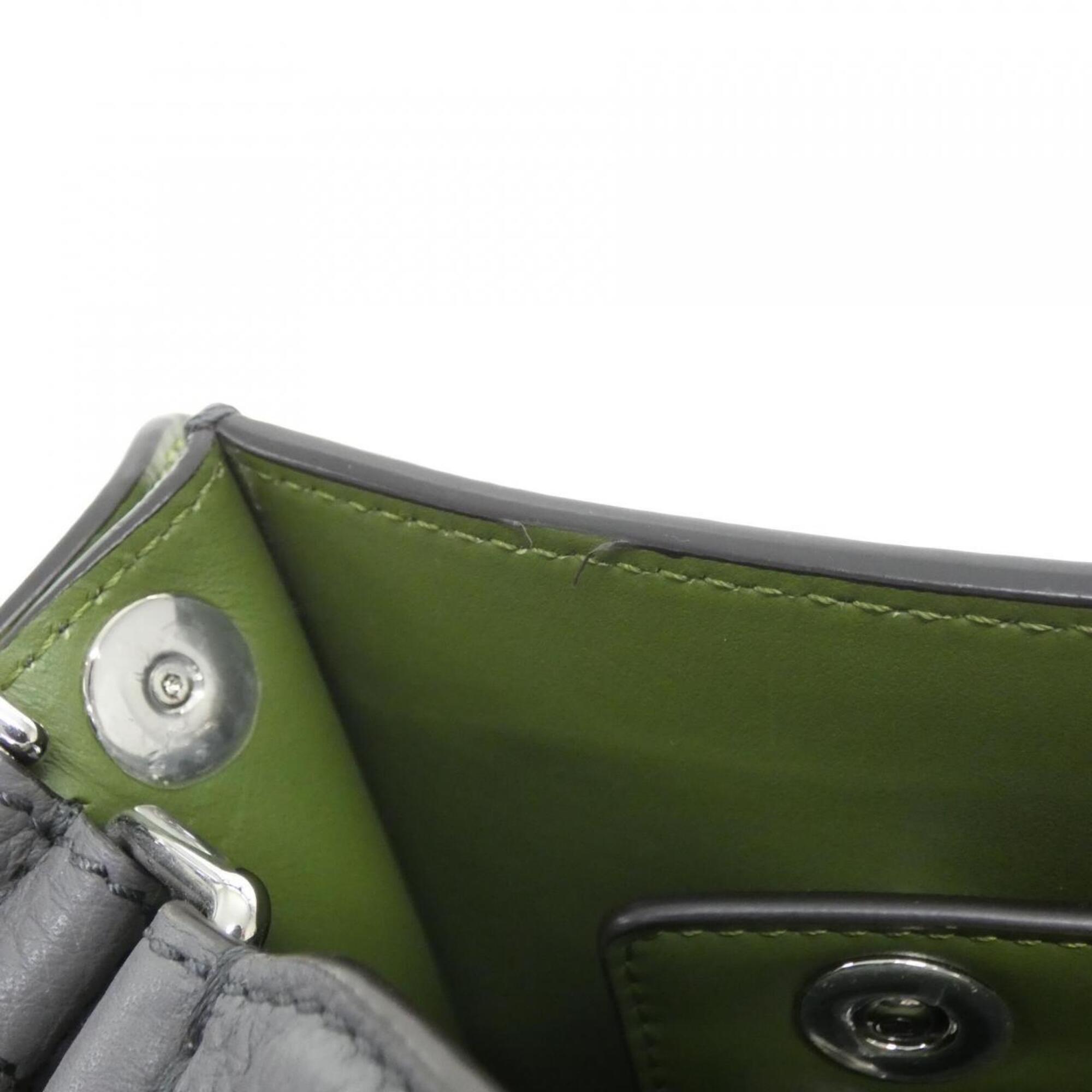 Fendi Gray Leather Handbag (Pre-Owned)