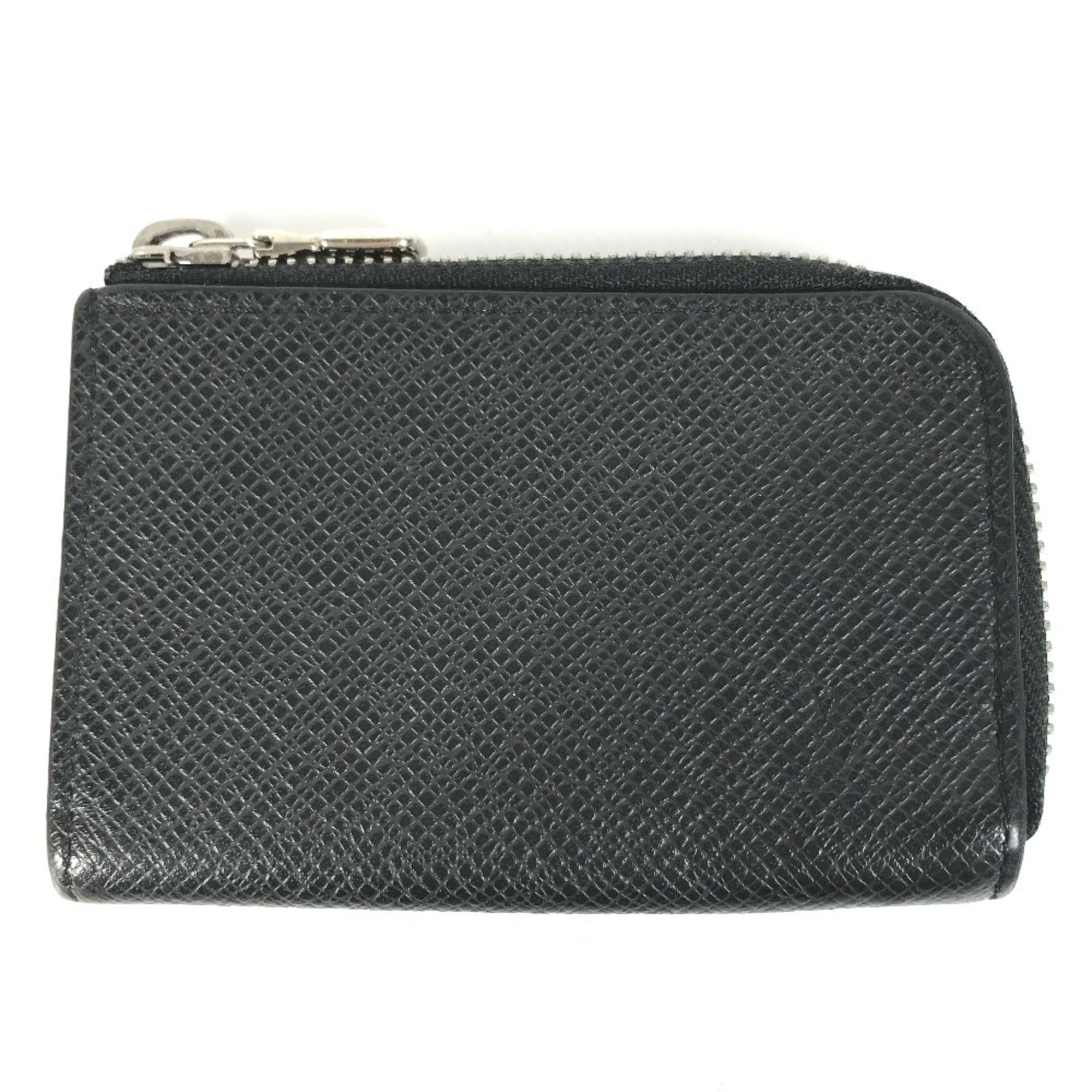 Louis Vuitton Taiga Ardoise Black Taiga Leather Coin Purse/Coin Case (Pre-Owned)