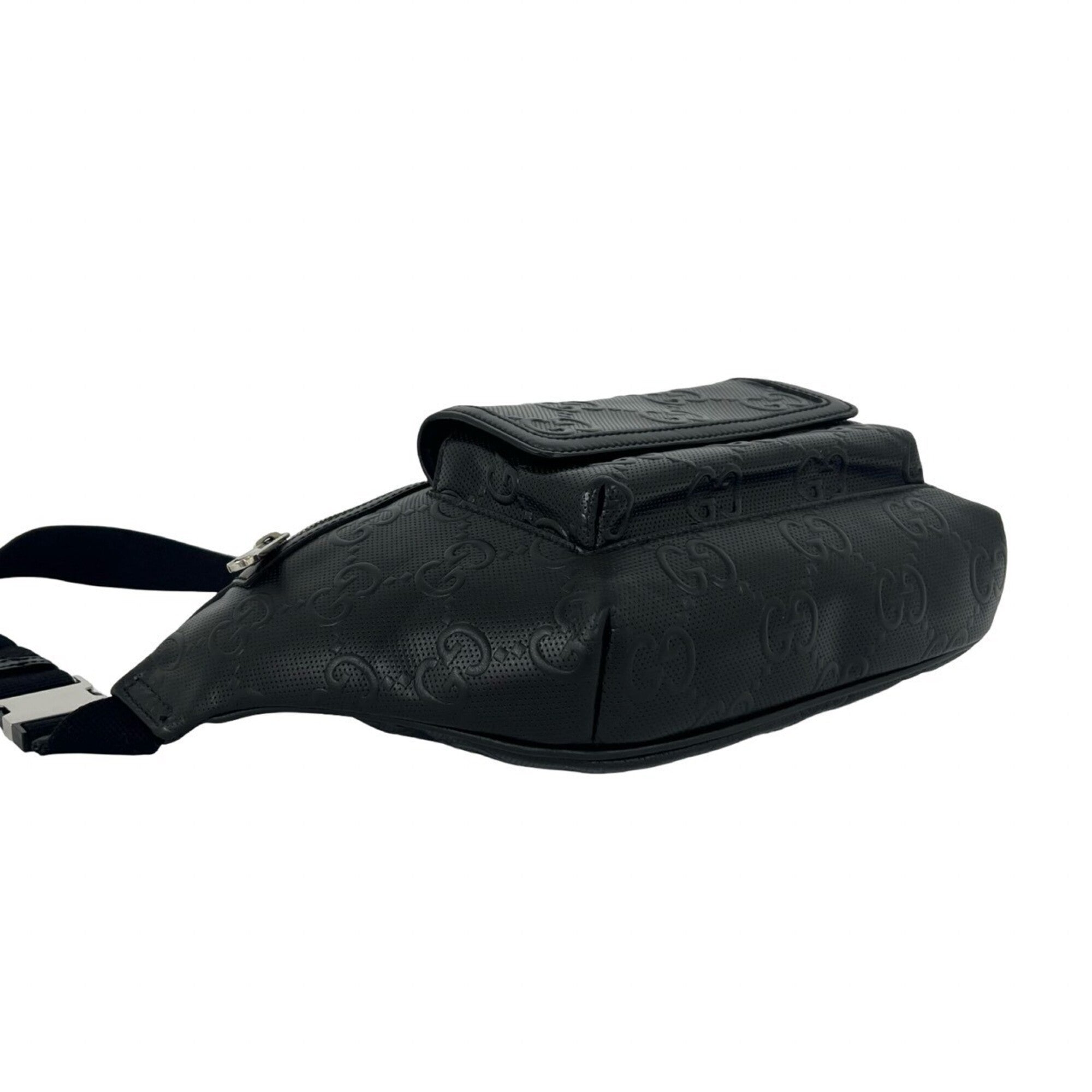 Gucci Black Leather Pouch Shoulder Bag Sling Bag (Pre-Owned)