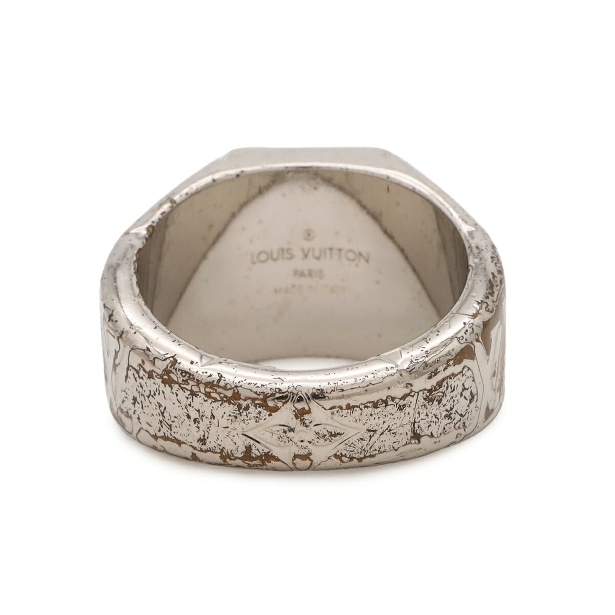 Louis Vuitton Silver Metal Band Ring (Pre-Owned)