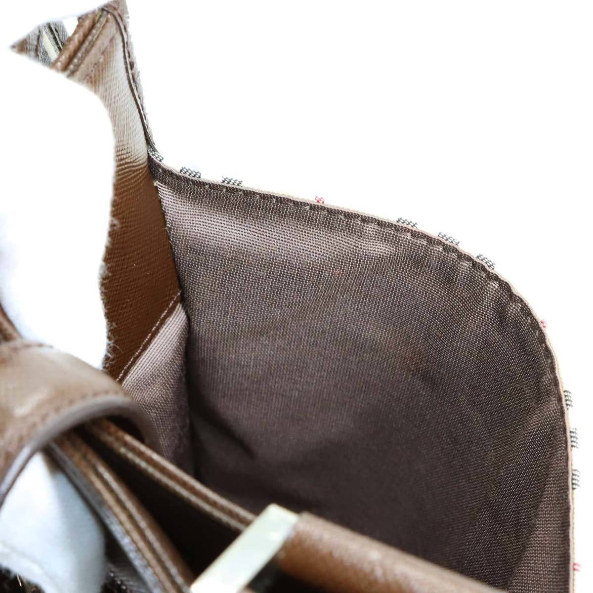 Burberry Beige Brown Canvas Leather Handbag Shoulder Bag (Pre-Owned)