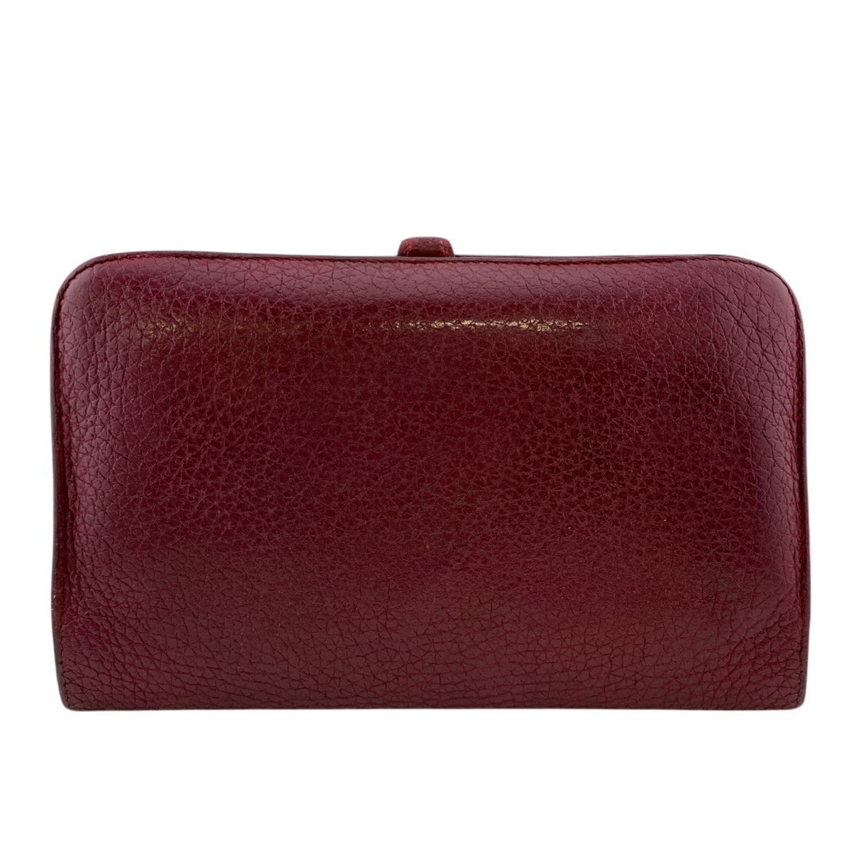 Hermes Red Color Taurillon Clemence Leather Long Wallet (Bi-Fold) (Pre-Owned)