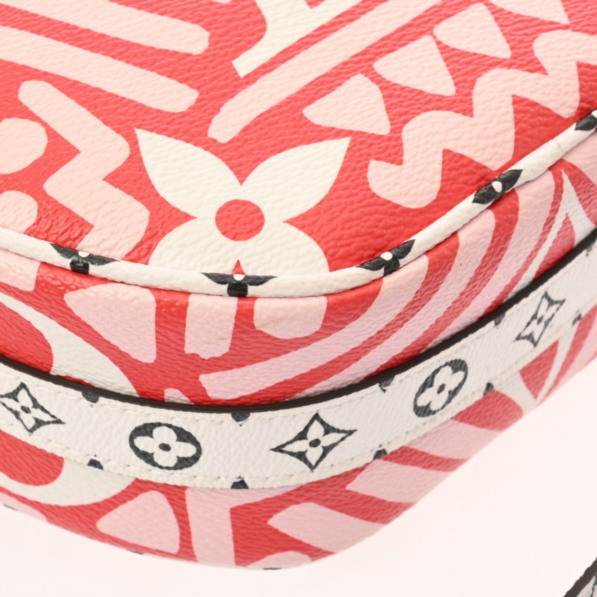 Louis Vuitton Pink Red Color White Leather Shoulder Bag (Pre-Owned)
