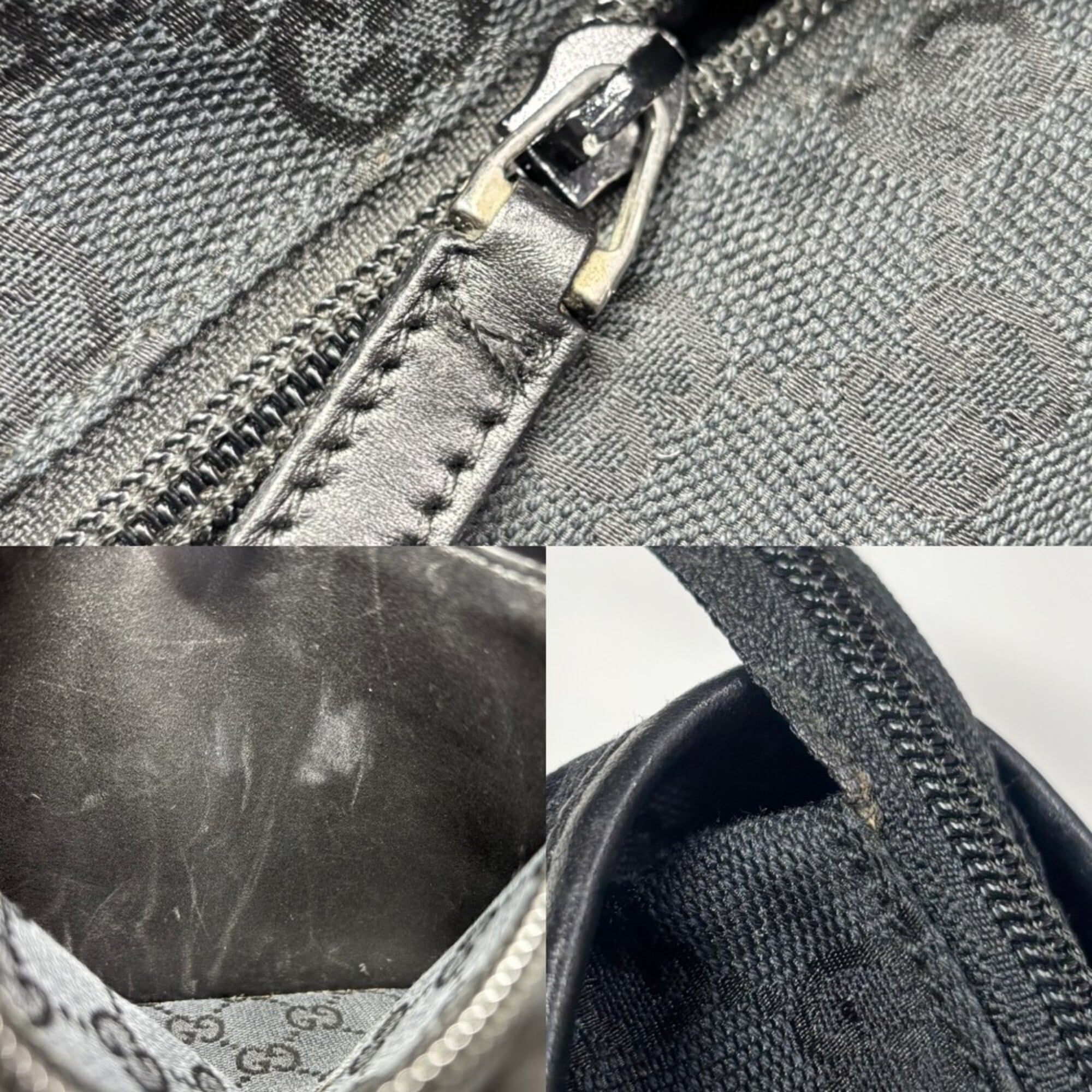 Gucci Black Canvas Handbag Tote Bag (Pre-Owned)