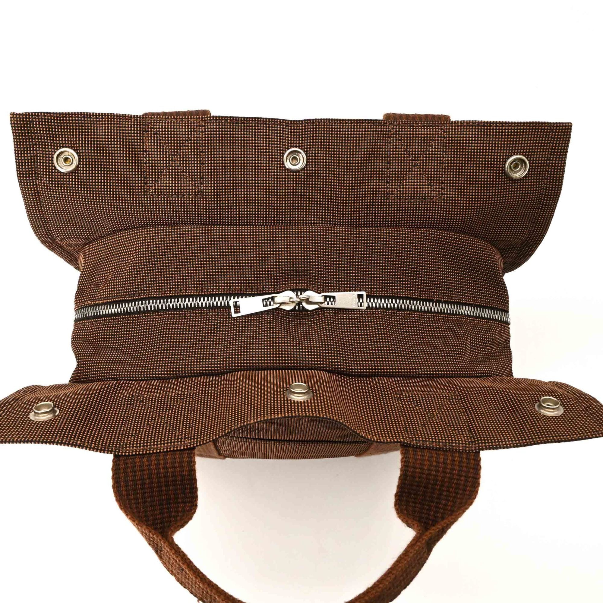 Hermes Her Line Brown Nylon Canvas Backpack (Pre-Owned)