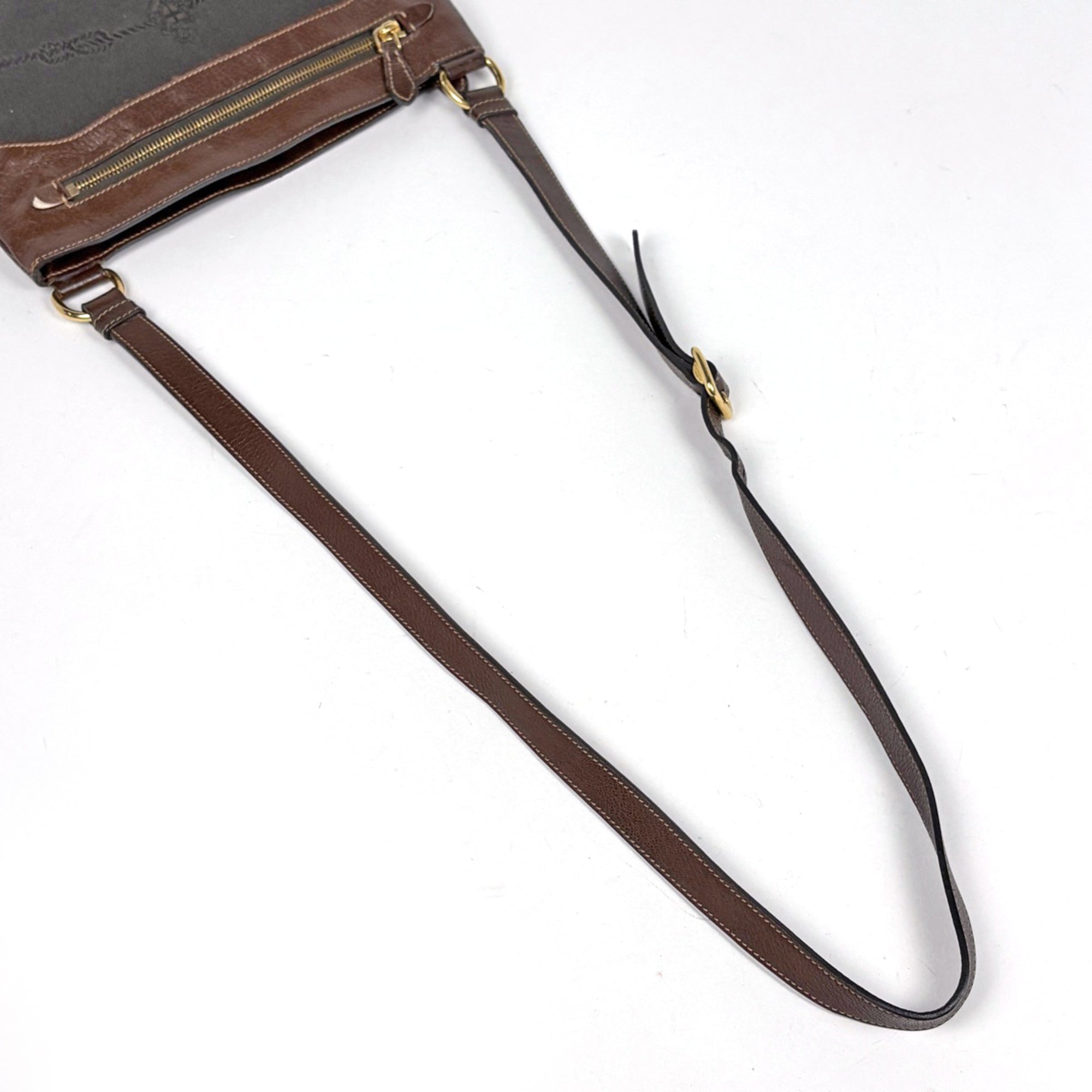 Prada Brown Canvas Shoulder Bag (Pre-Owned)