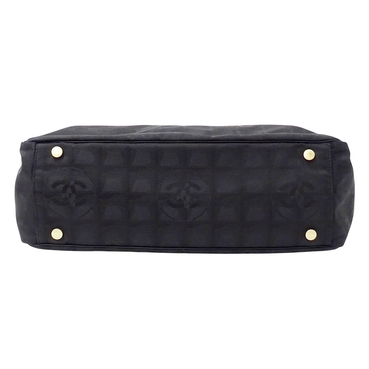 Chanel Black Nylon Handbag Tote Bag (Pre-Owned)
