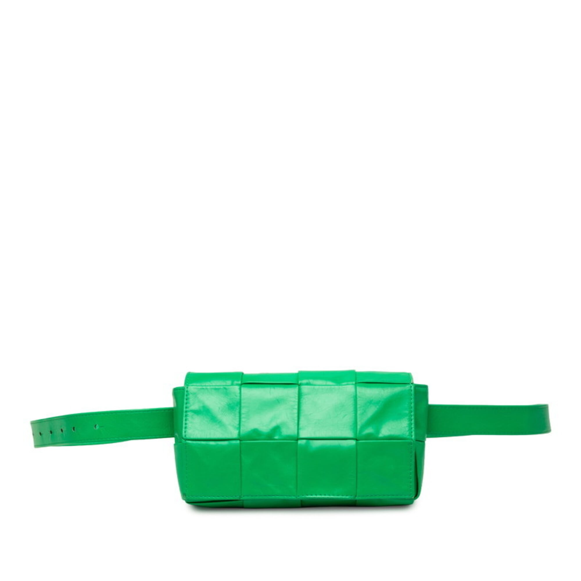 Bottega Veneta Green Leather Fanny Pack Sling Bag (Pre-Owned)