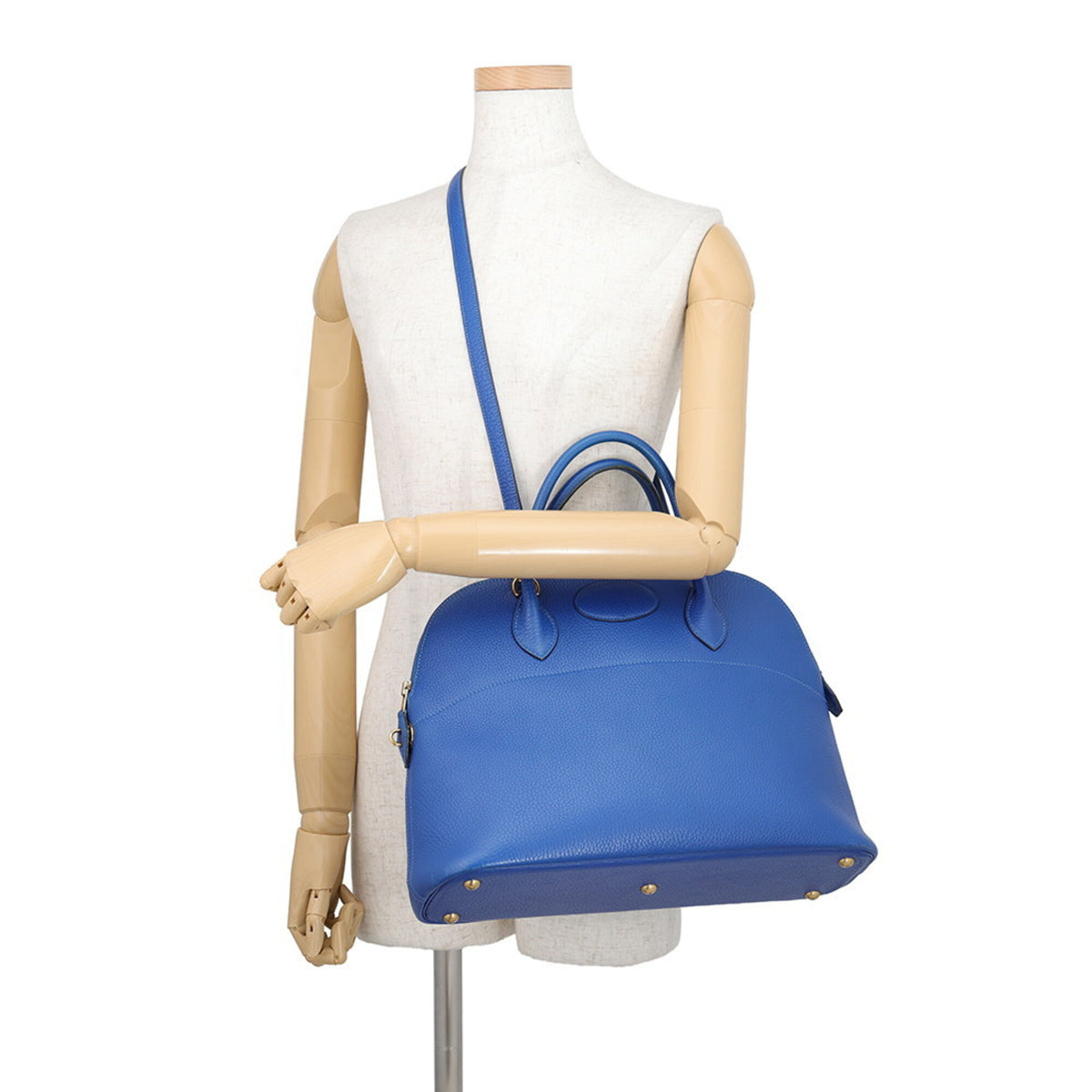 Hermes Bolide Blue Ardennes Leather Handbag Shoulder Bag (Pre-Owned)