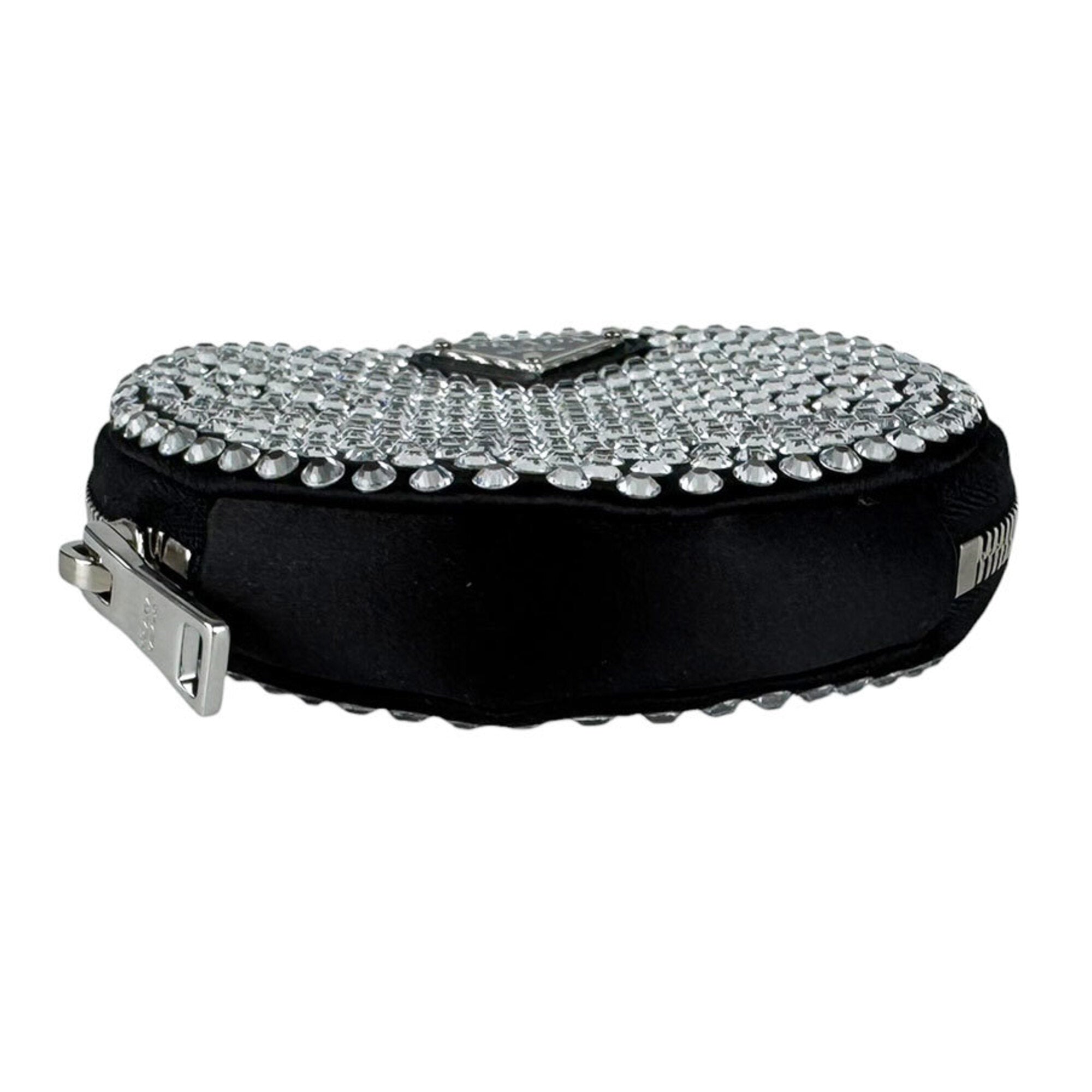 Prada Black Satin Rhinestone Shoulder Bag (Pre-Owned)