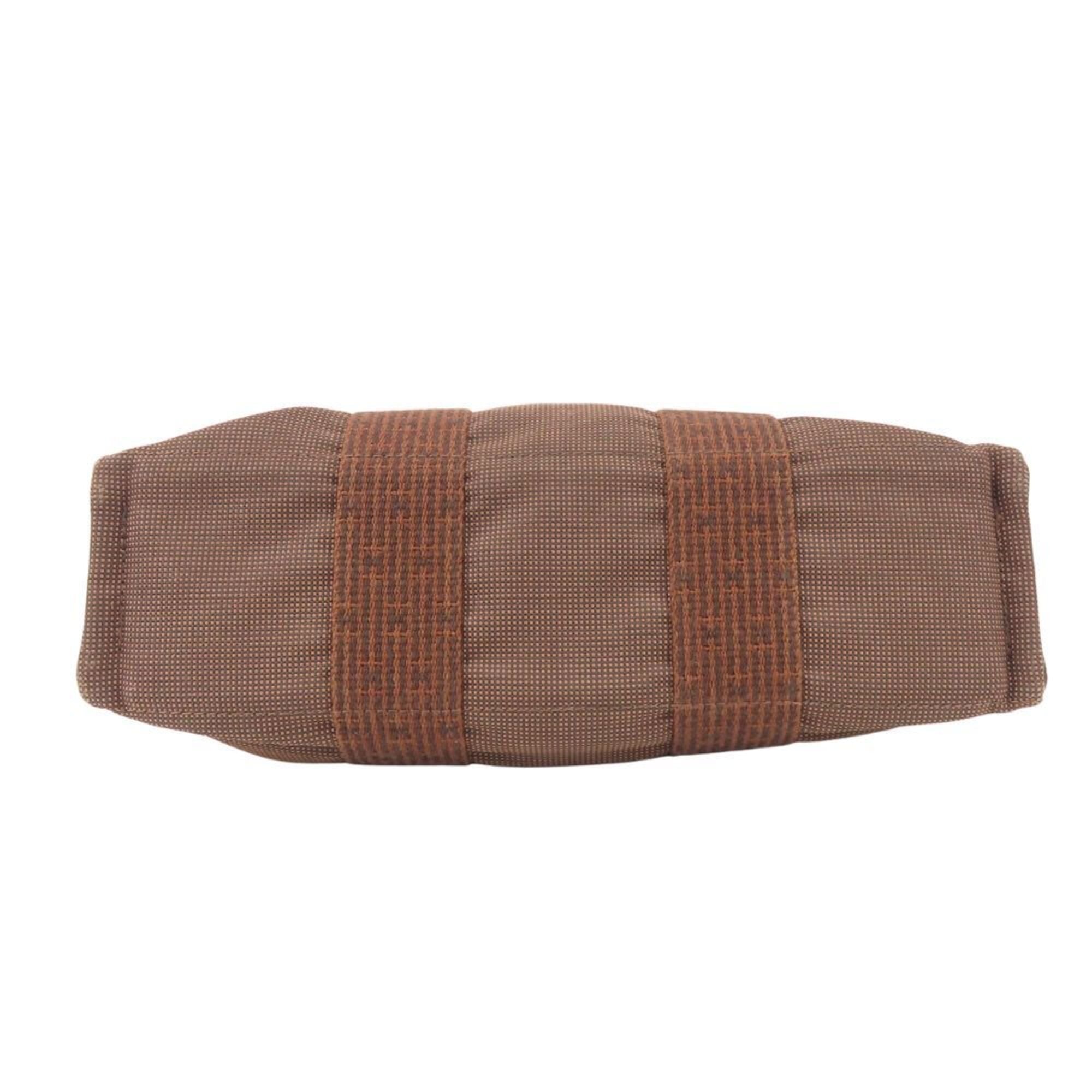 Hermes Brown Canvas Tote Bag (Pre-Owned)