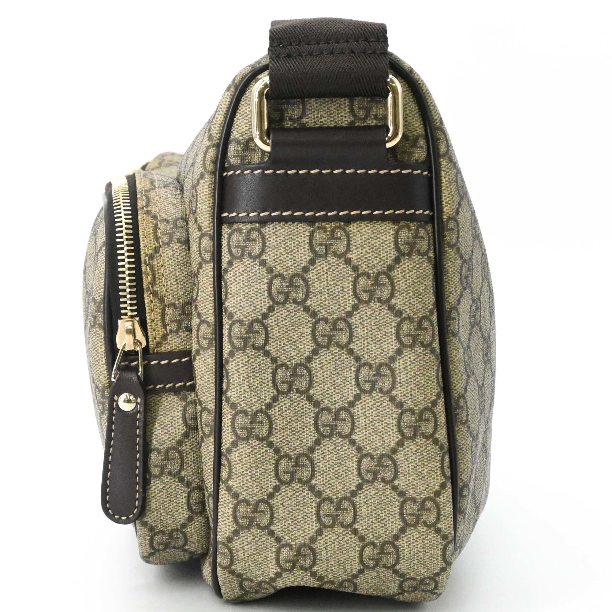 Gucci Beige Brown Pvc Leather Shoulder Bag (Pre-Owned)