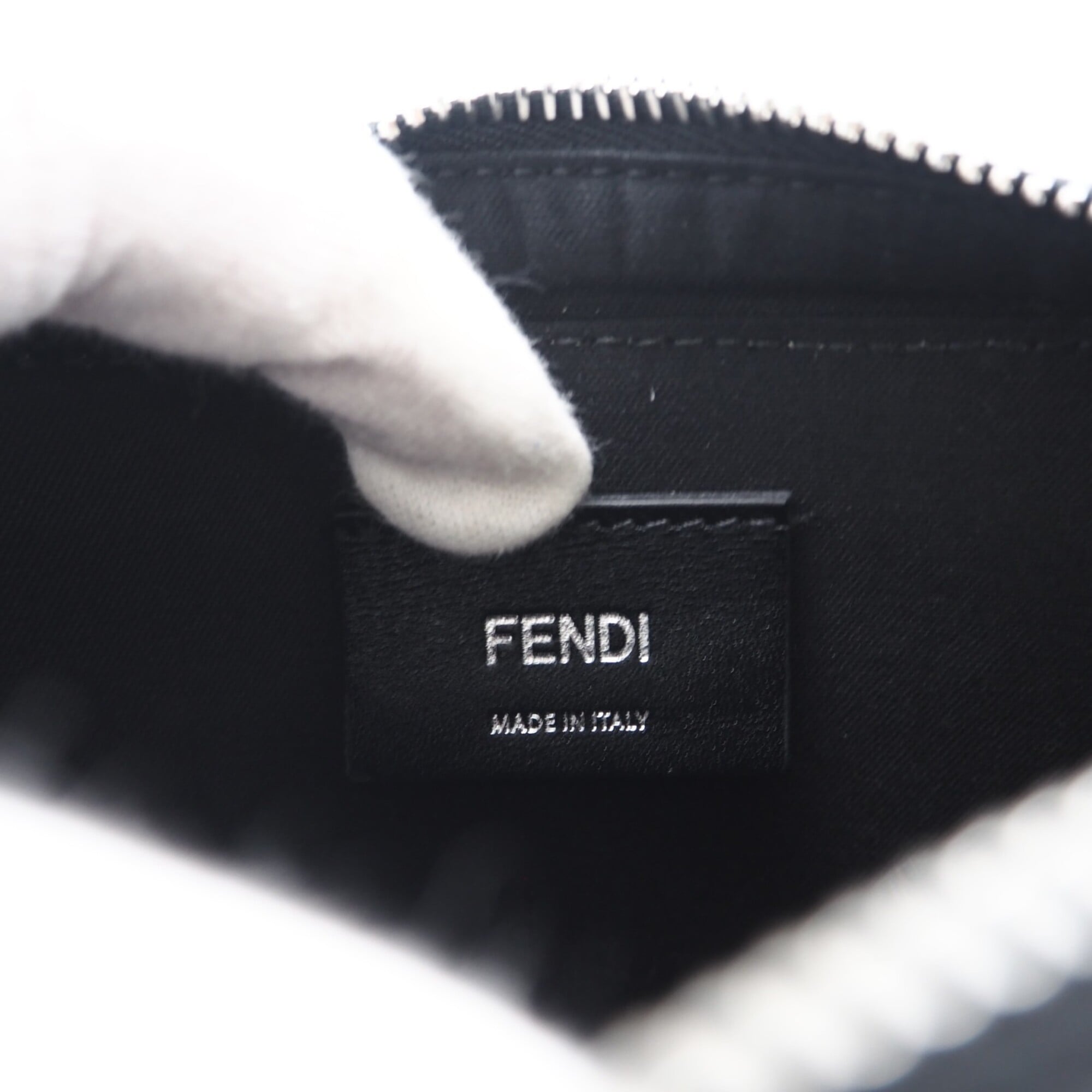 Fendi Black Gray Canvas Leather Pouch Shoulder Bag (Pre-Owned)