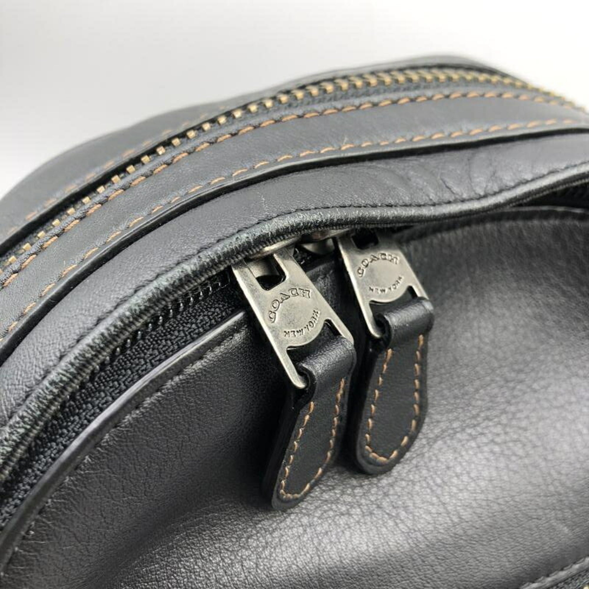 Coach Black Leather Fanny Pack Sling Bag (Pre-Owned)